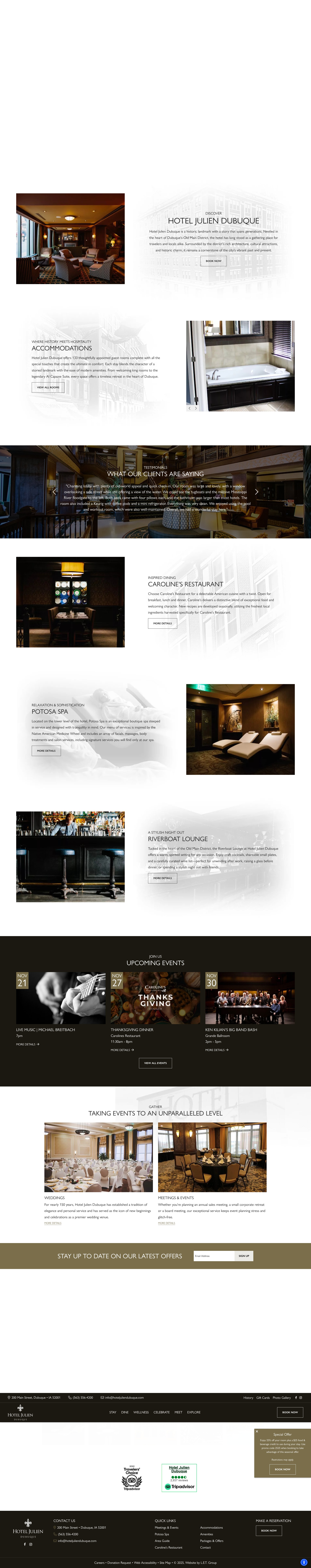 Screenshot of www.hoteljuliendubuque.com