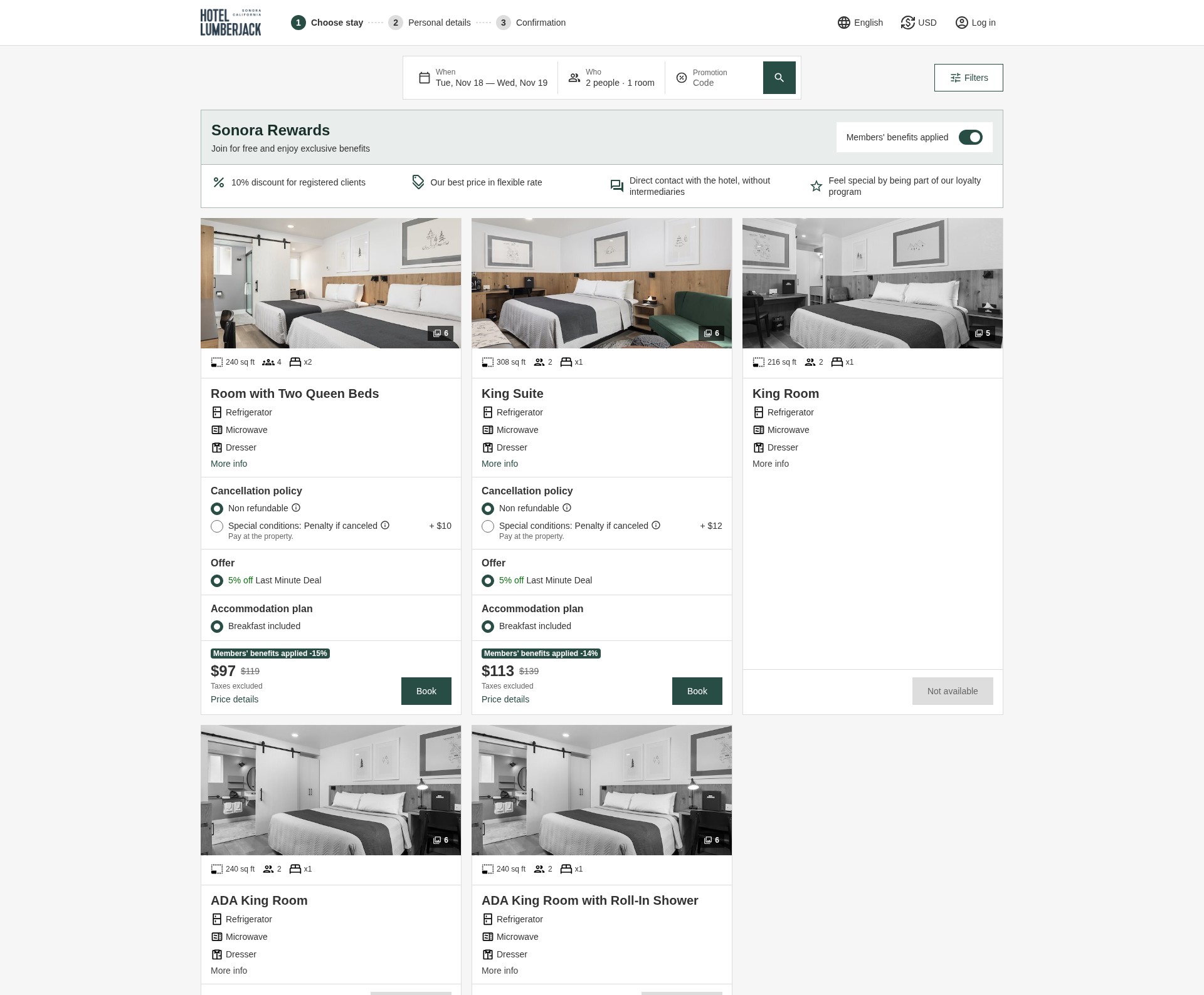 Screenshot of www.hotellumberjack.com