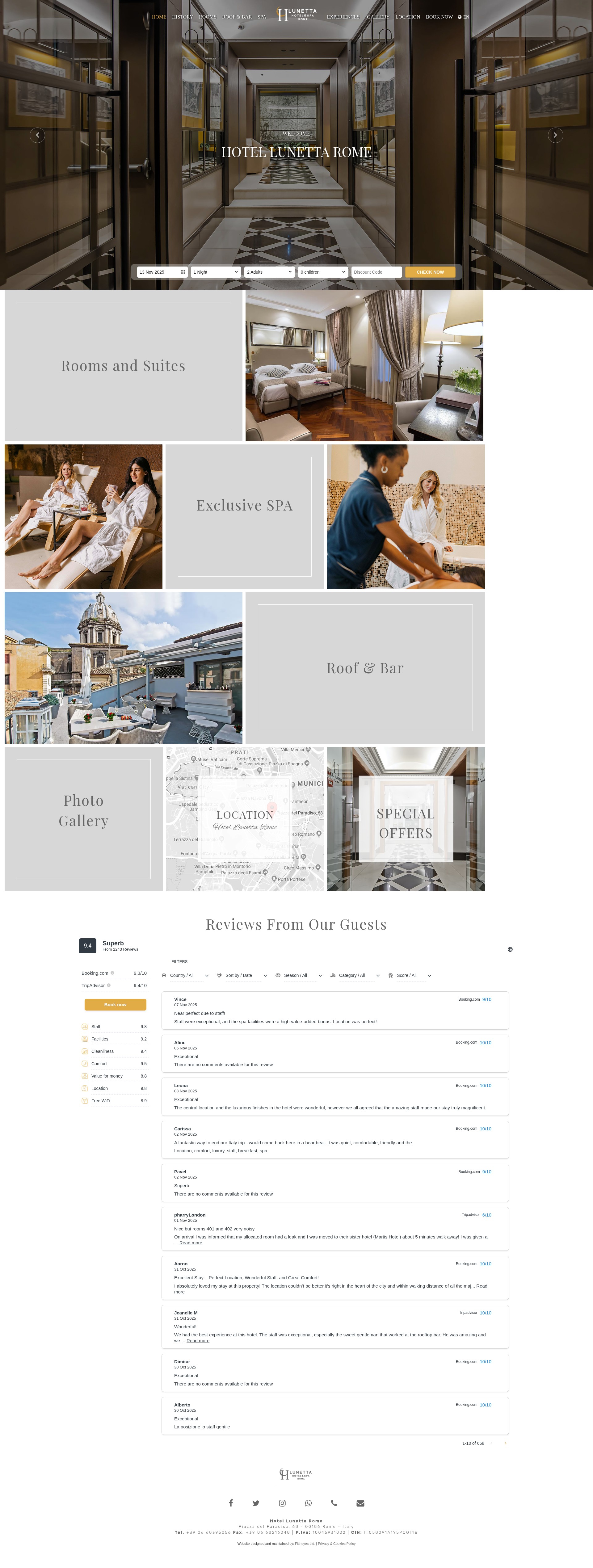 Screenshot of www.hotellunetta.com