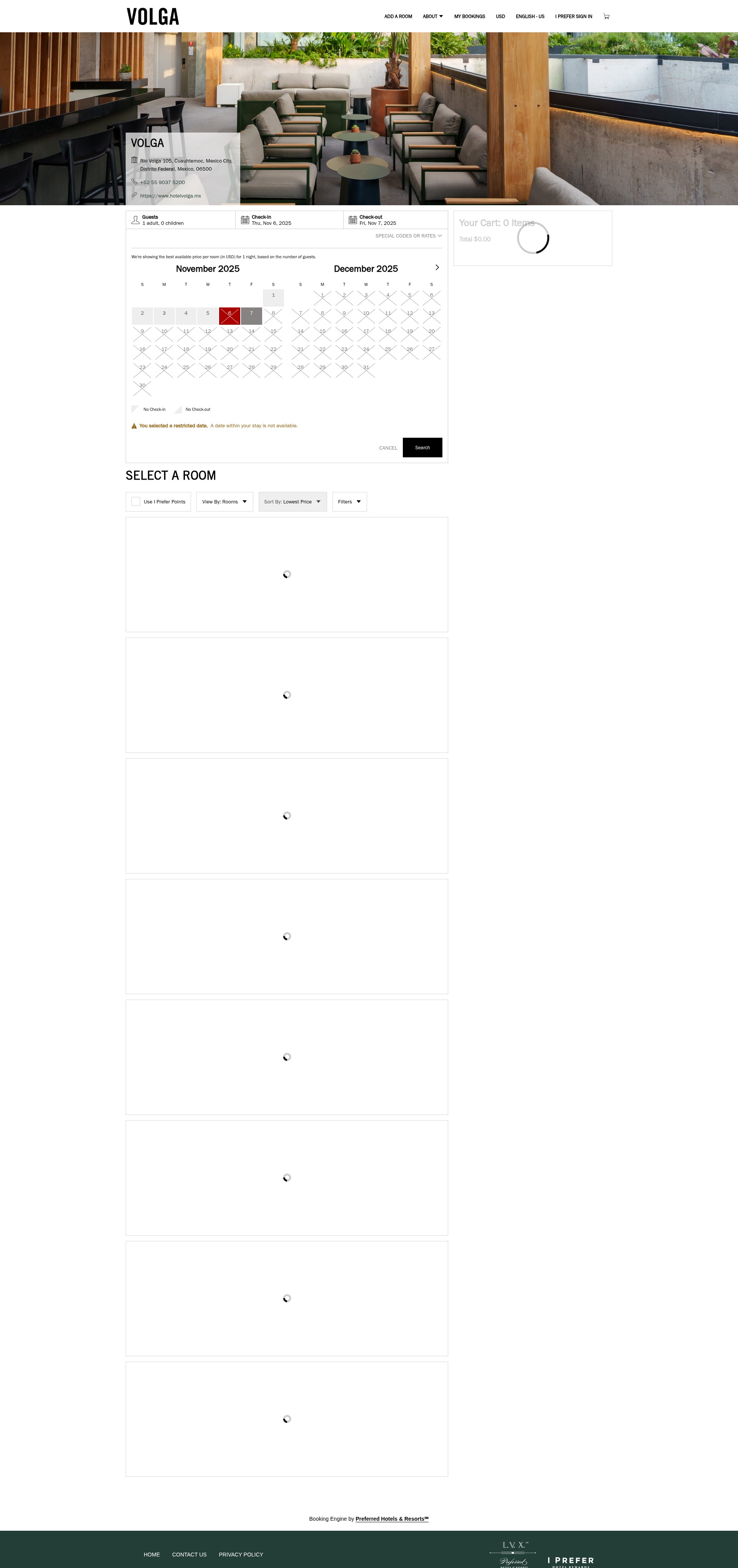 Screenshot of www.hotelvolga.mx