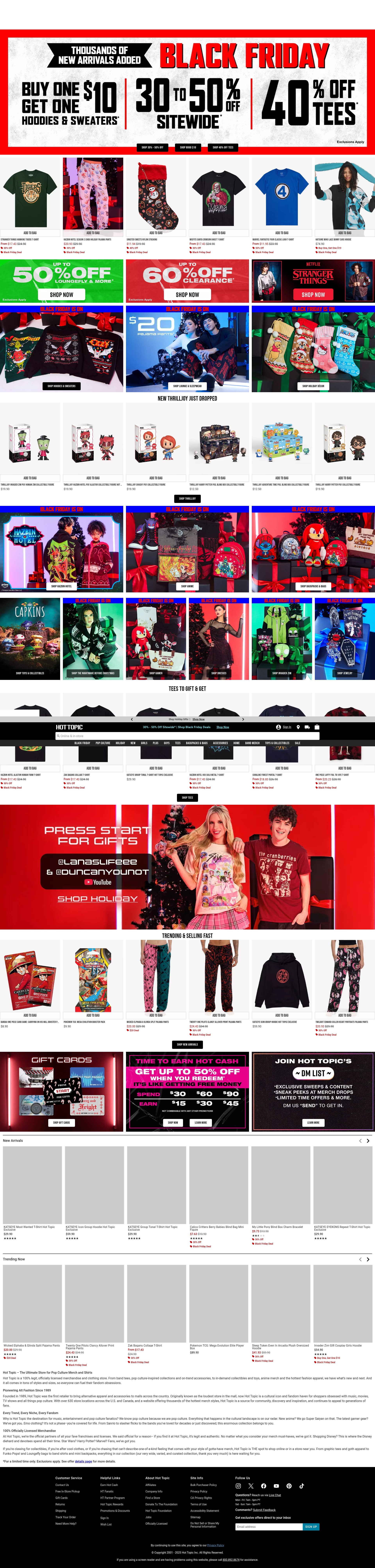 Screenshot of www.hottopic.com