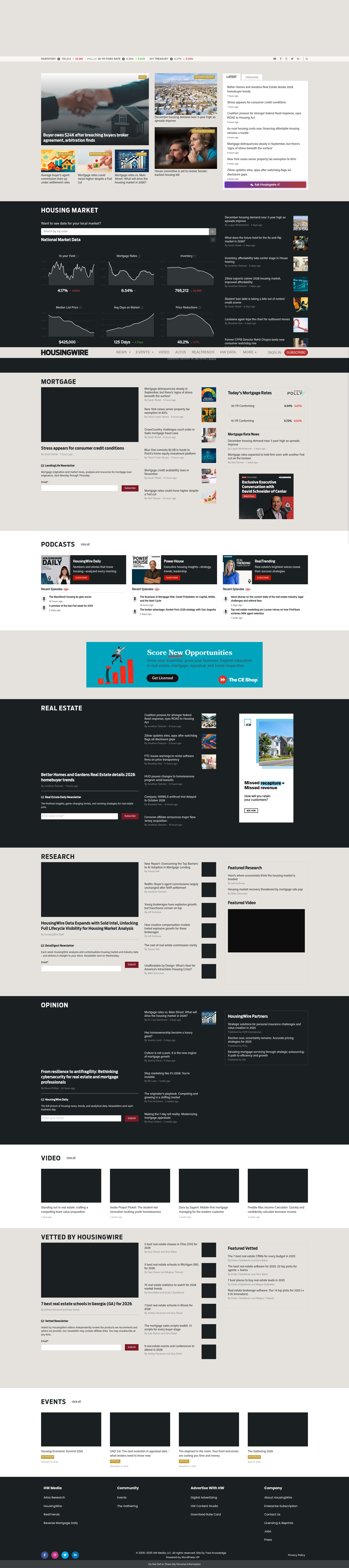 Screenshot of www.housingwire.com