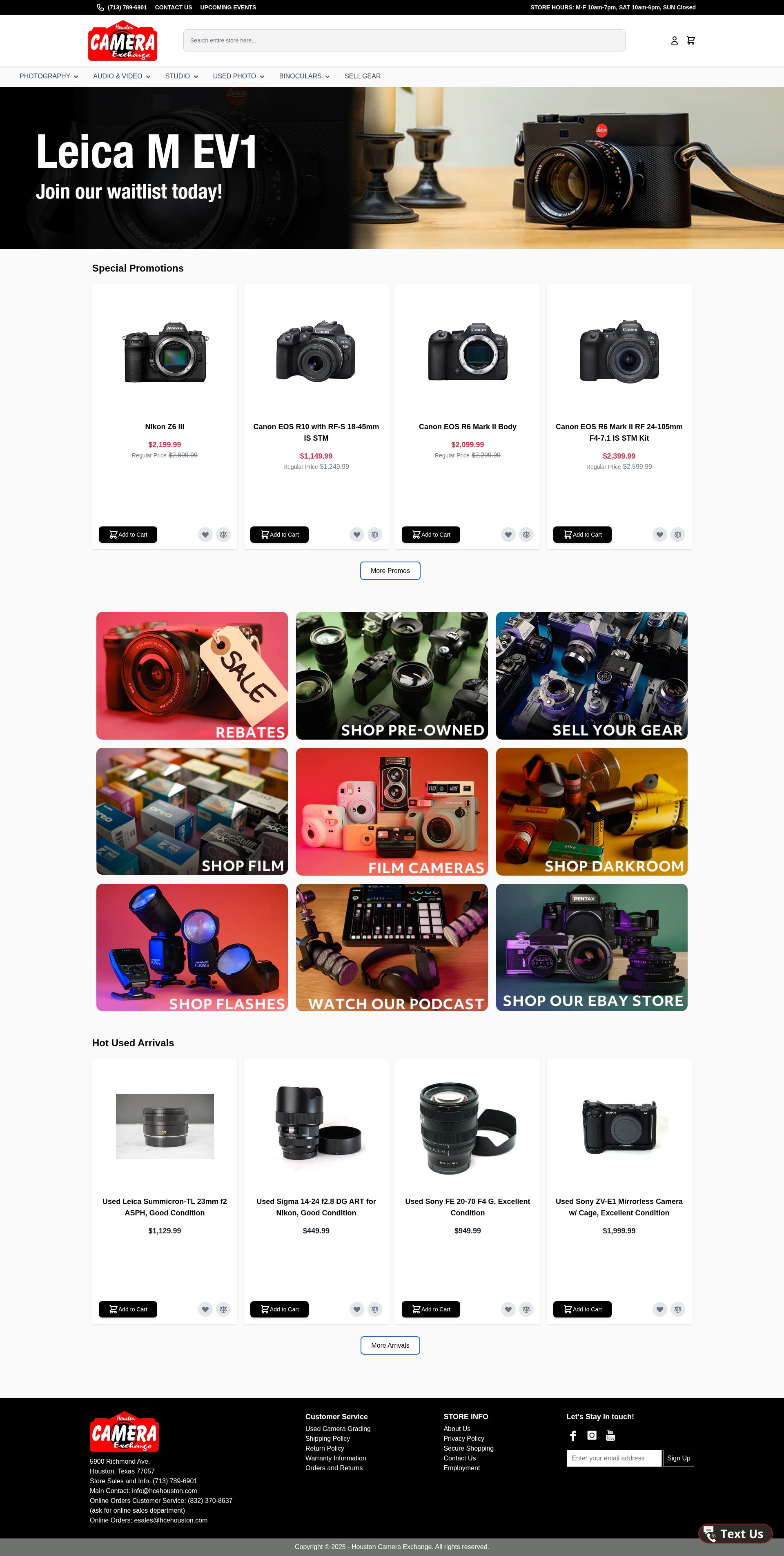 Screenshot of www.houstoncameraexchange.com
