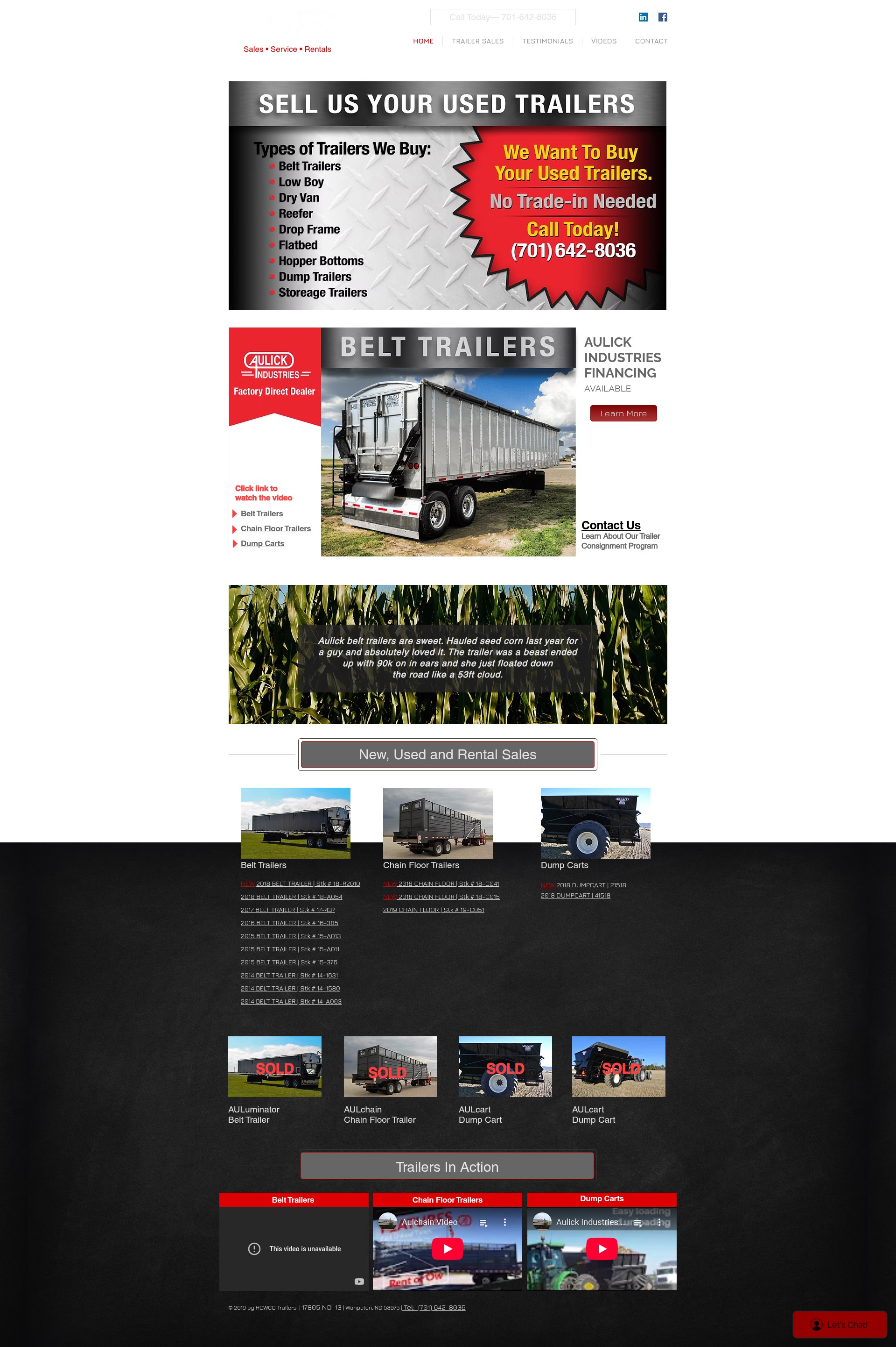 Screenshot of www.howcotrailers.com
