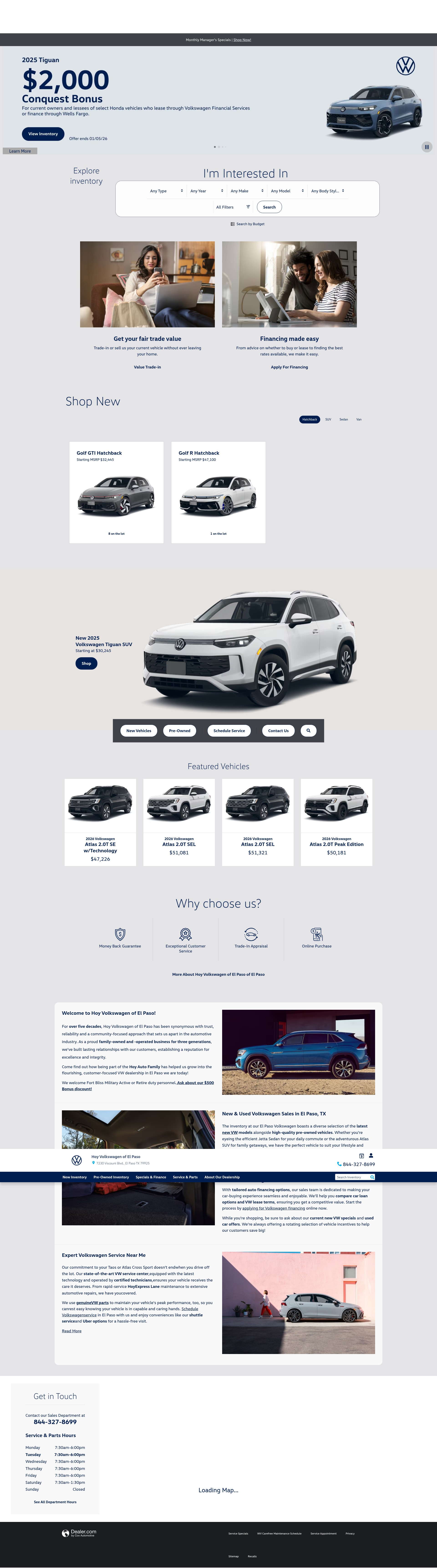 Screenshot of www.hoyvw.com