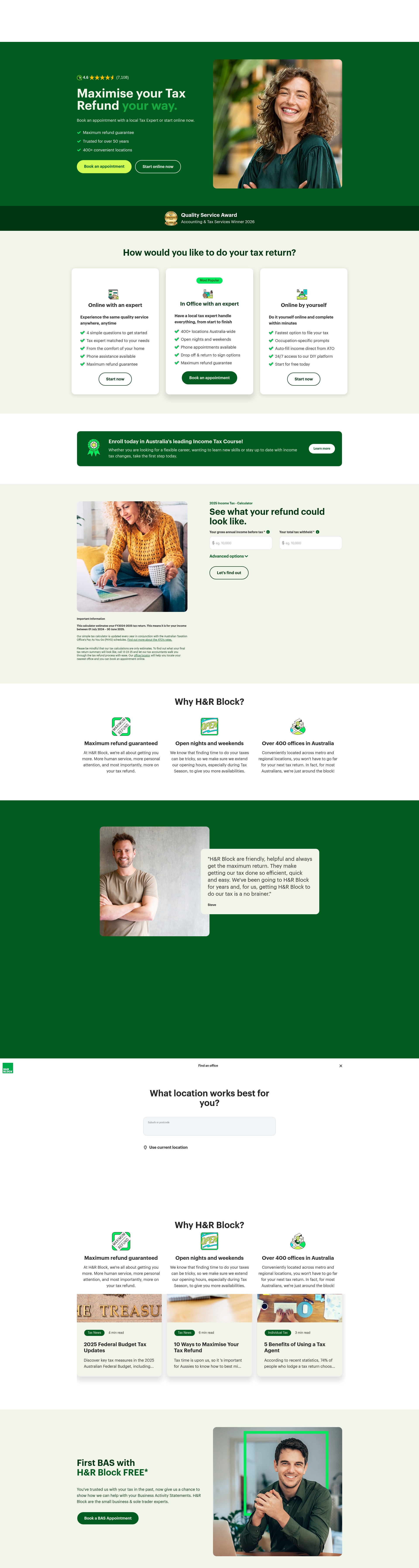 Screenshot of www.hrblock.com.au