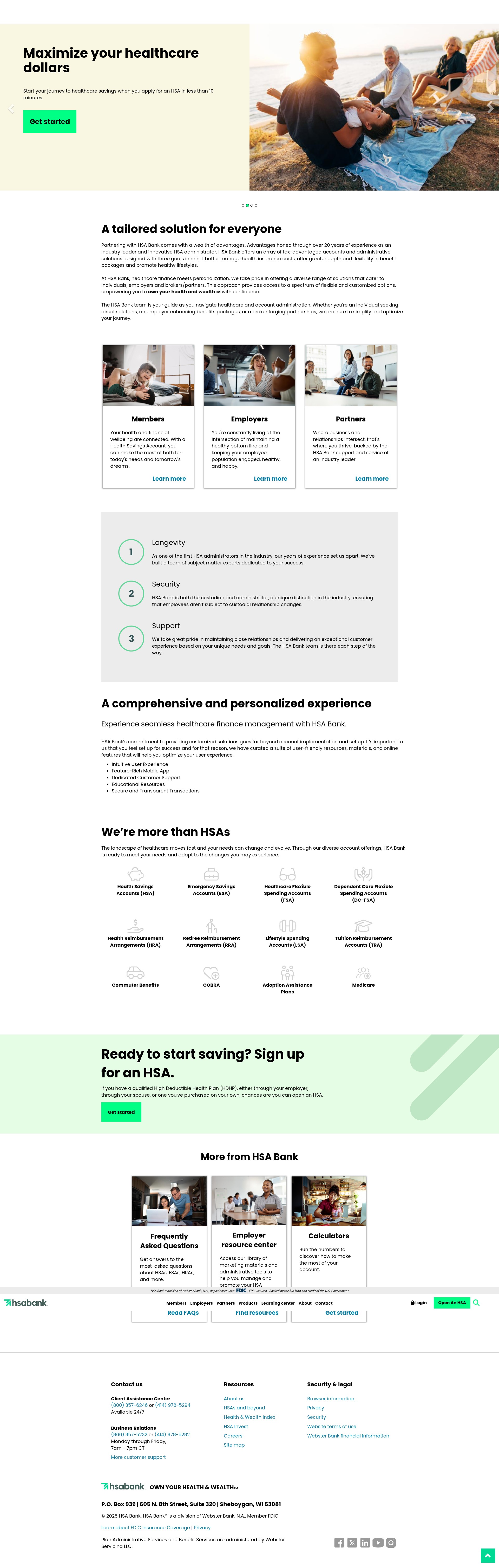 Screenshot of www.hsabank.com
