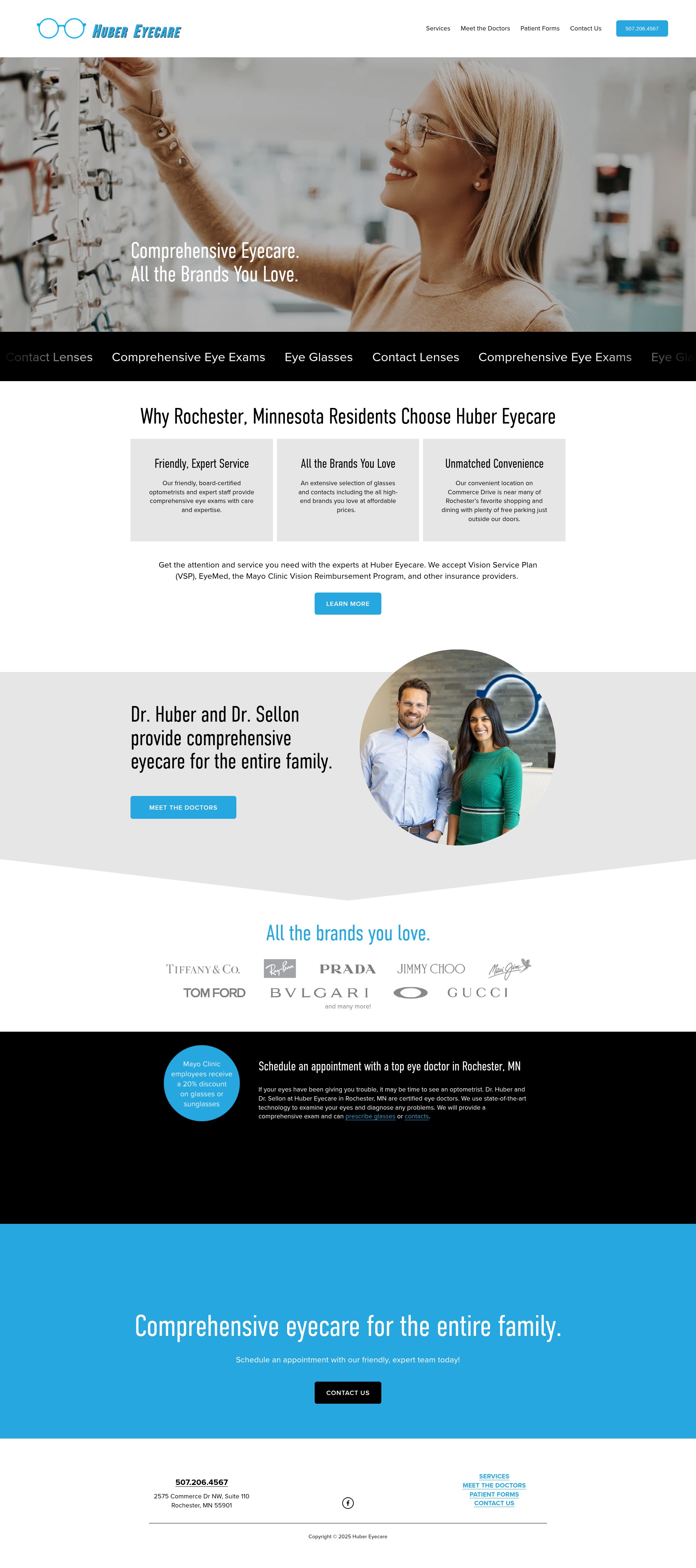 Screenshot of www.hubereyecare.com