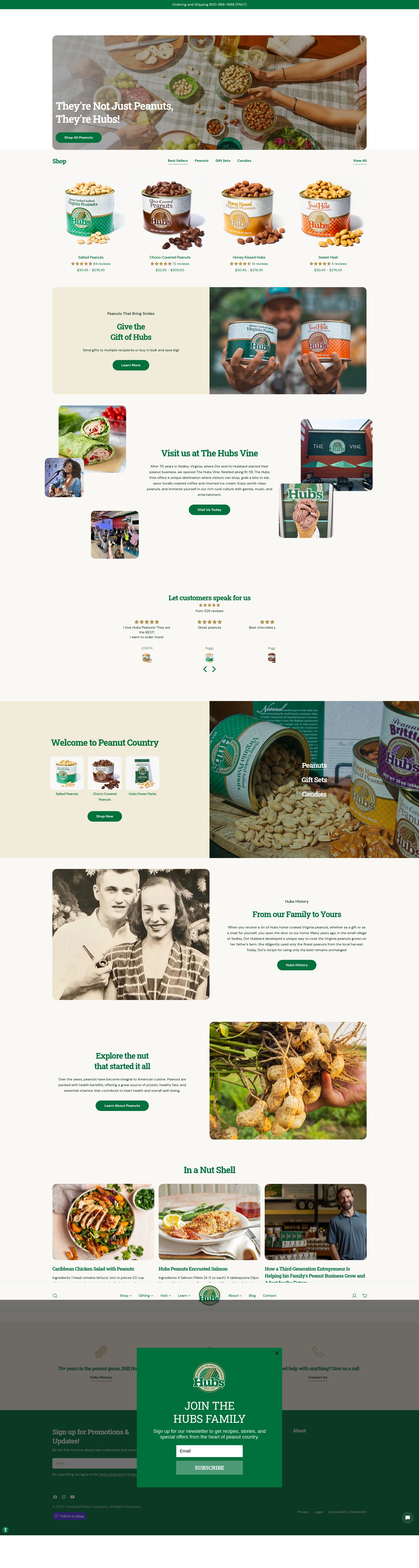 Screenshot of www.hubspeanuts.com
