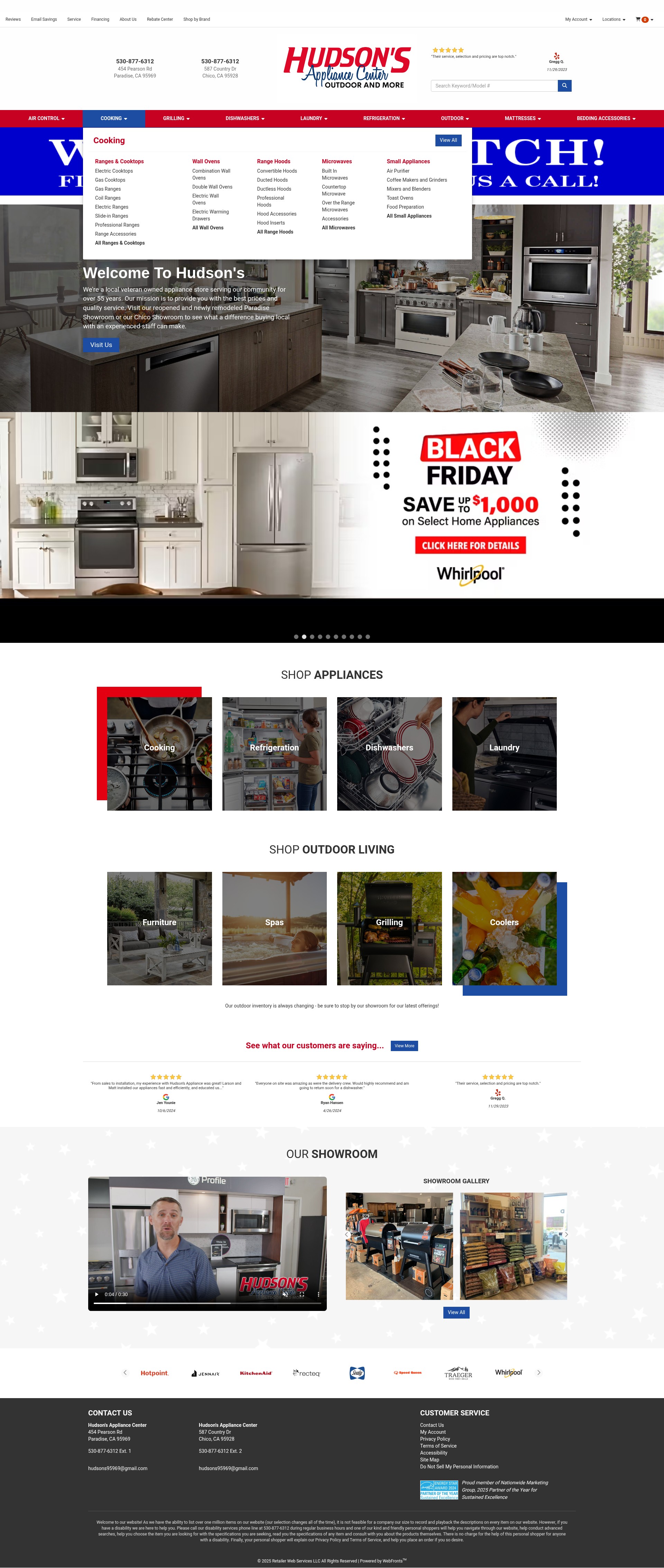 Screenshot of www.hudsonsappliance.com