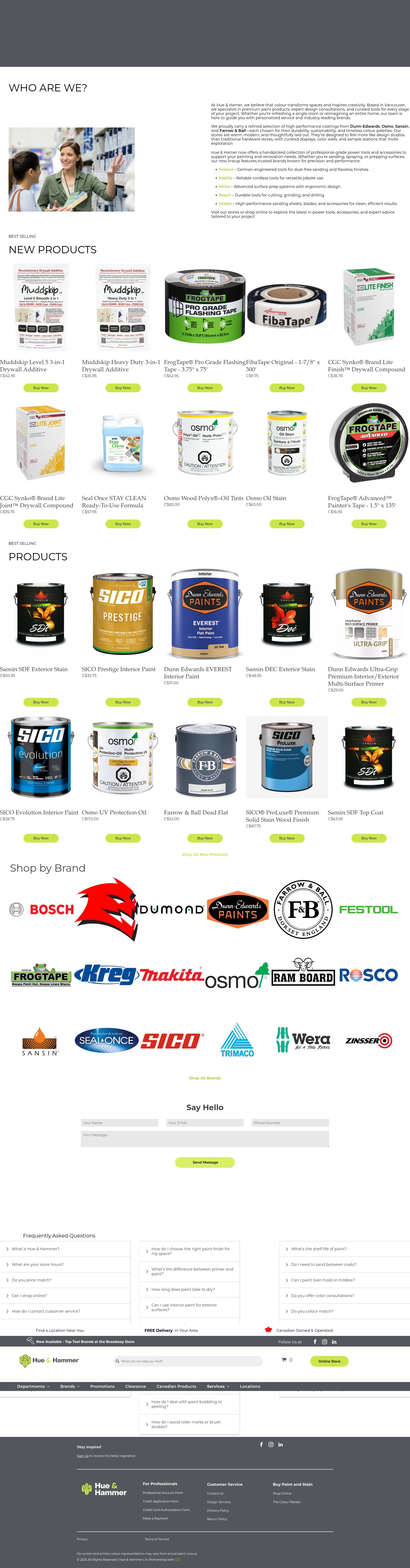 Screenshot of www.hueandhammer.com