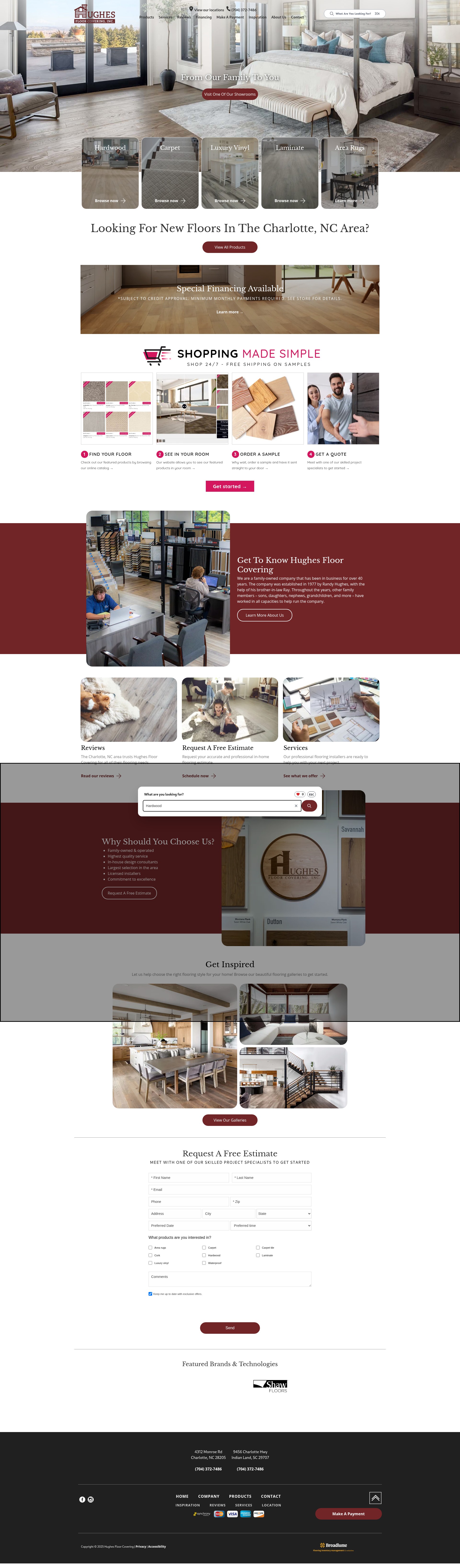 Screenshot of www.hughesfloorcovering.com