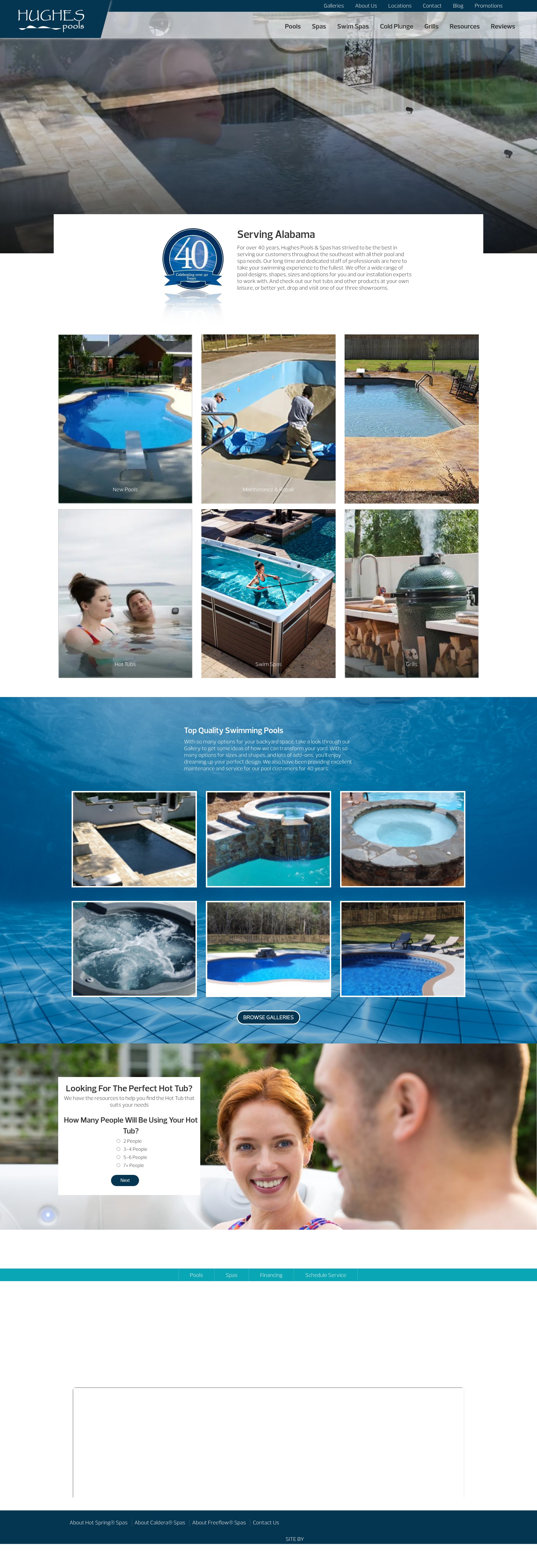 Screenshot of www.hughespools.com