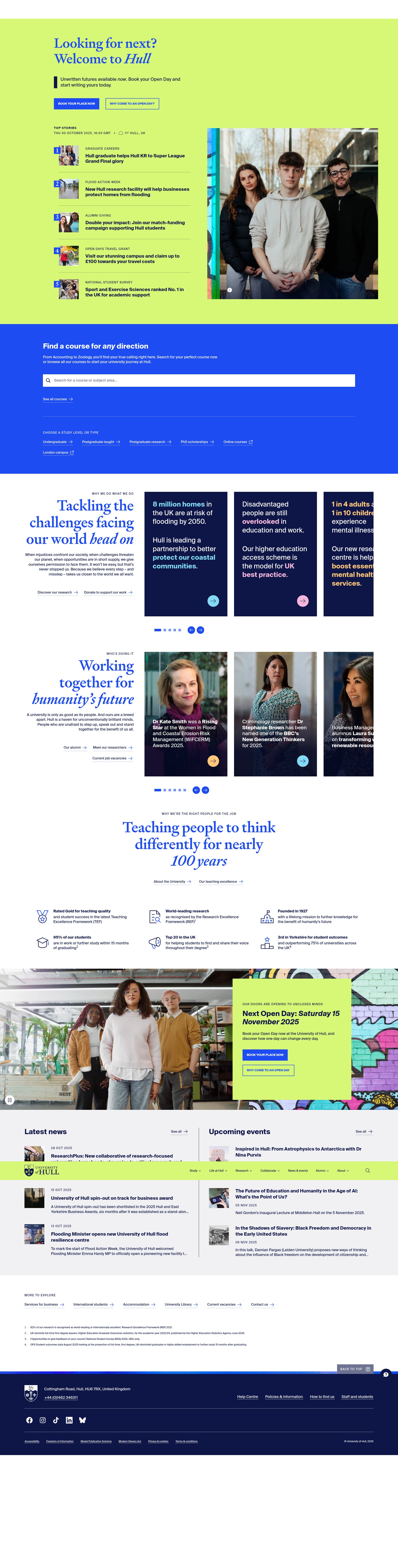 Screenshot of www.hull.ac.uk