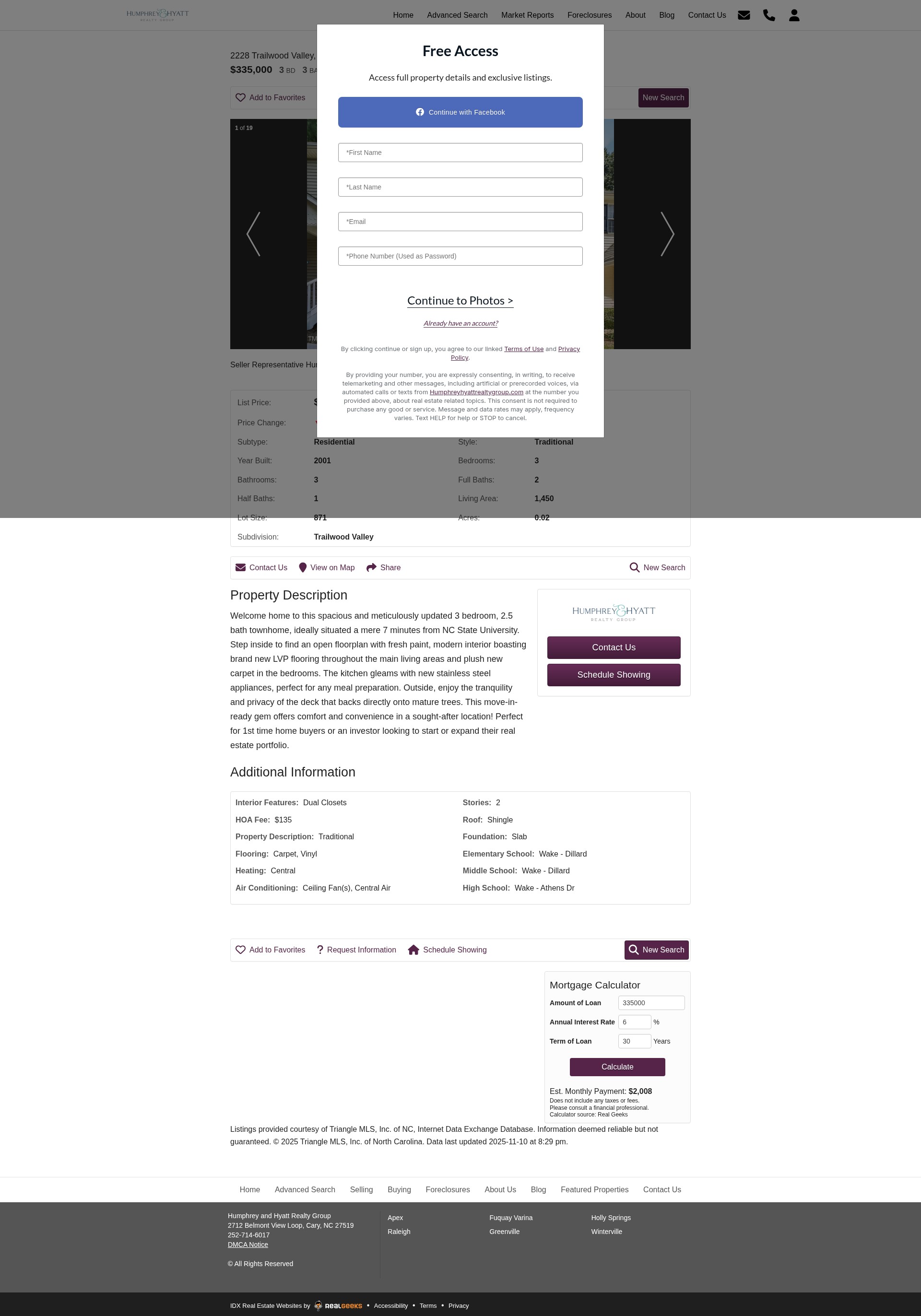 Screenshot of www.humphreyhyattrealtygroup.com