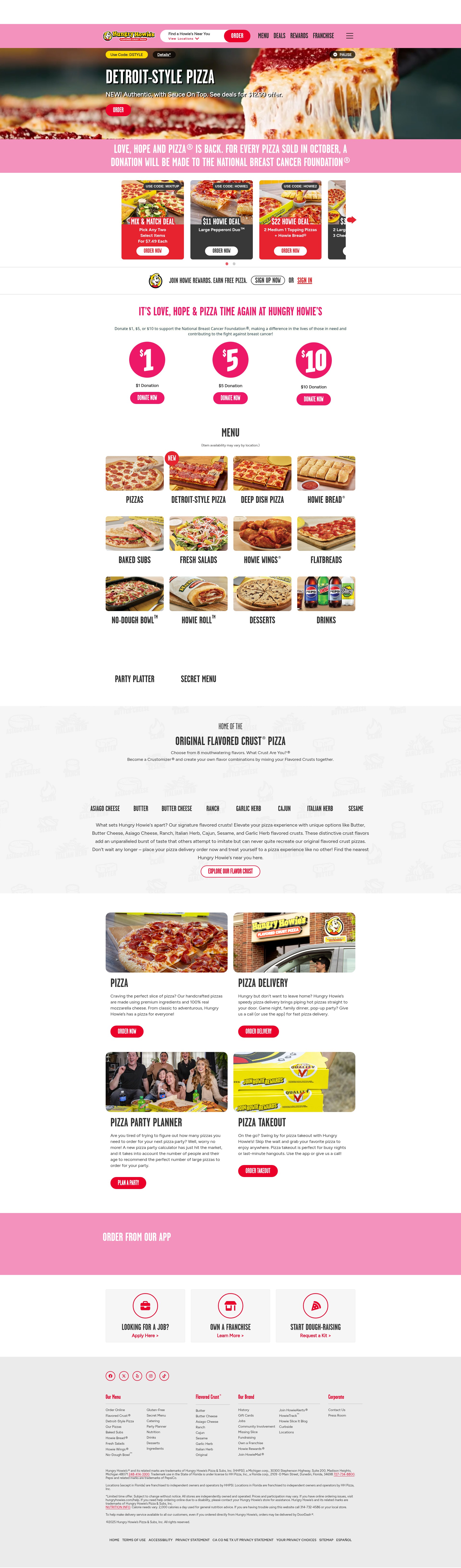 Screenshot of www.hungryhowies.com
