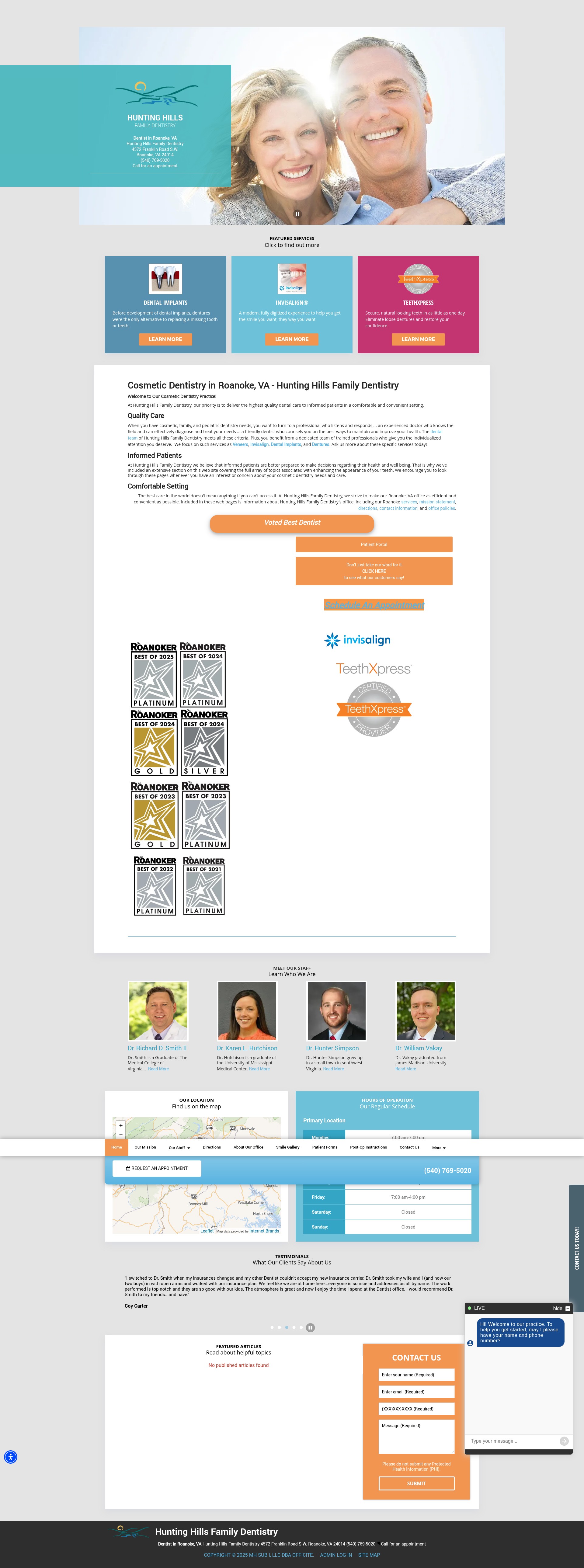 Screenshot of www.huntinghillsdentistry.com
