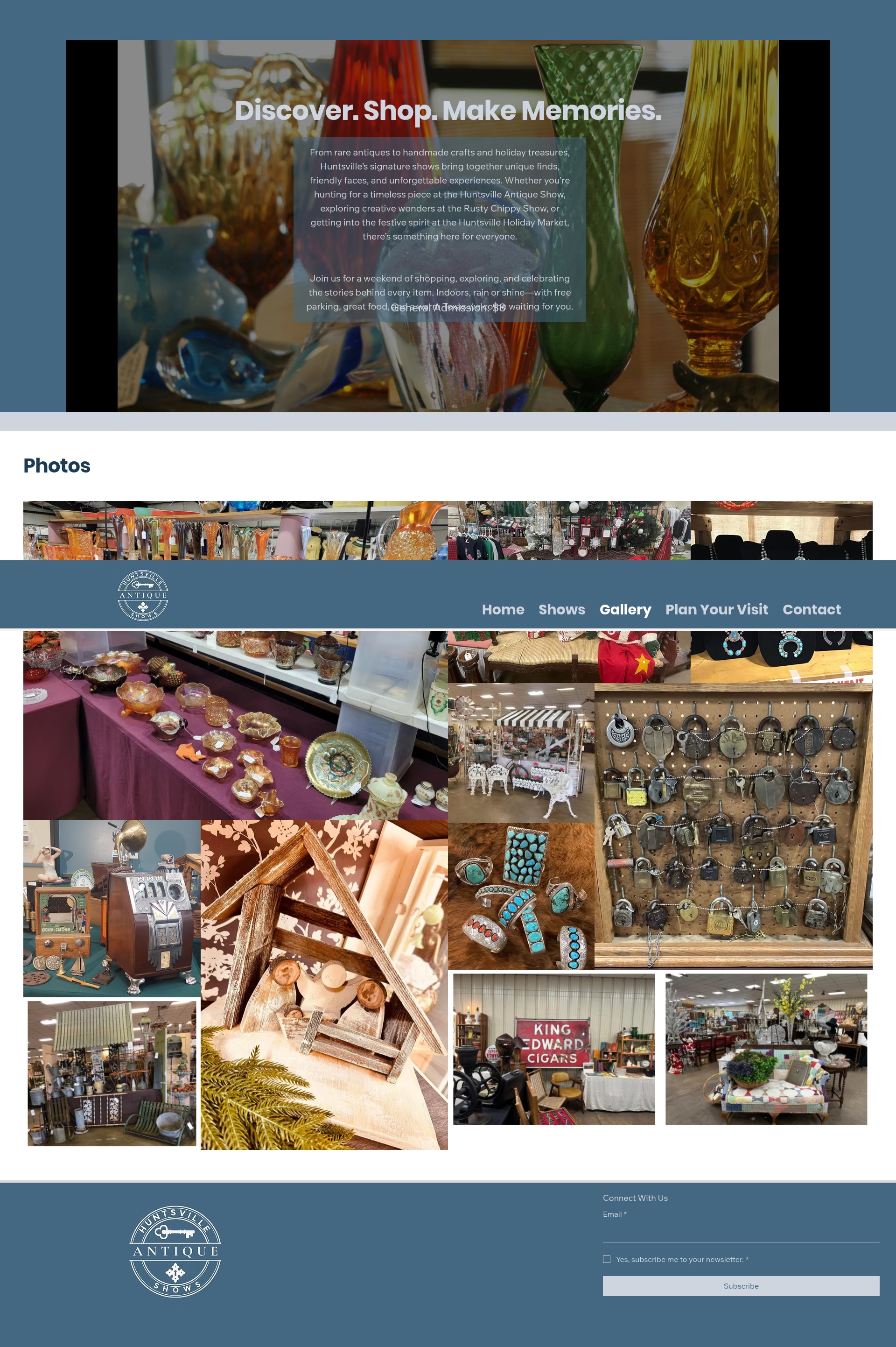 Screenshot of www.huntsvilleantiqueshow.com
