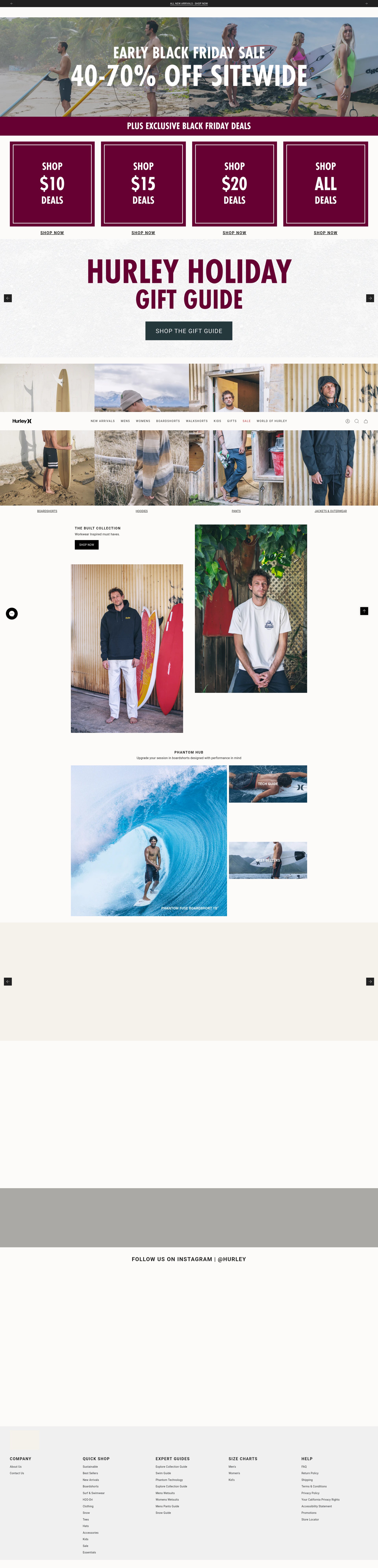 Screenshot of www.hurley.com