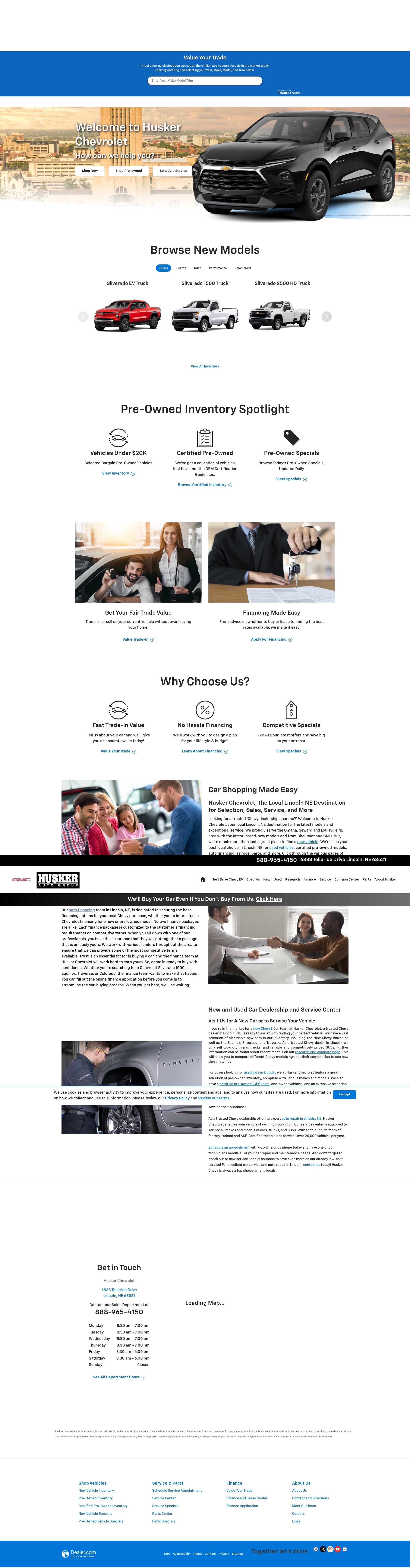 Screenshot of www.huskerchevrolet.com