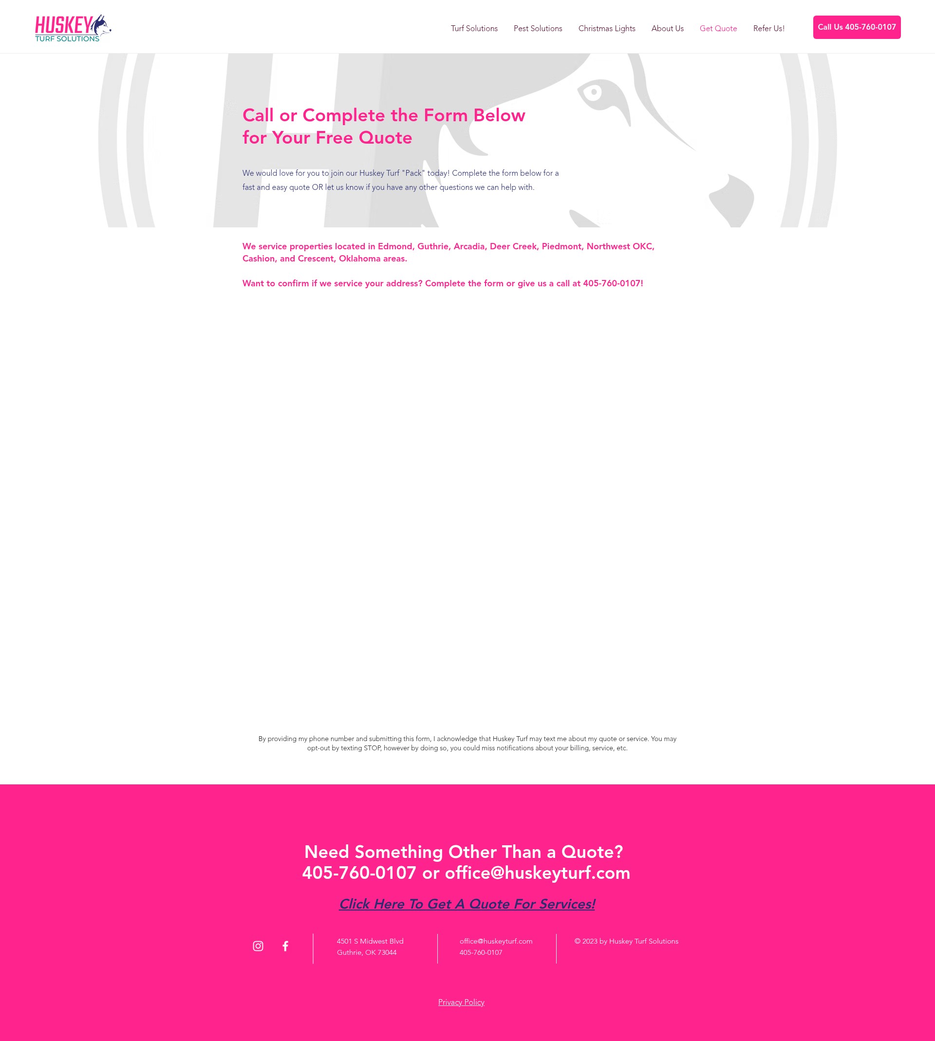 Screenshot of www.huskeyturf.com