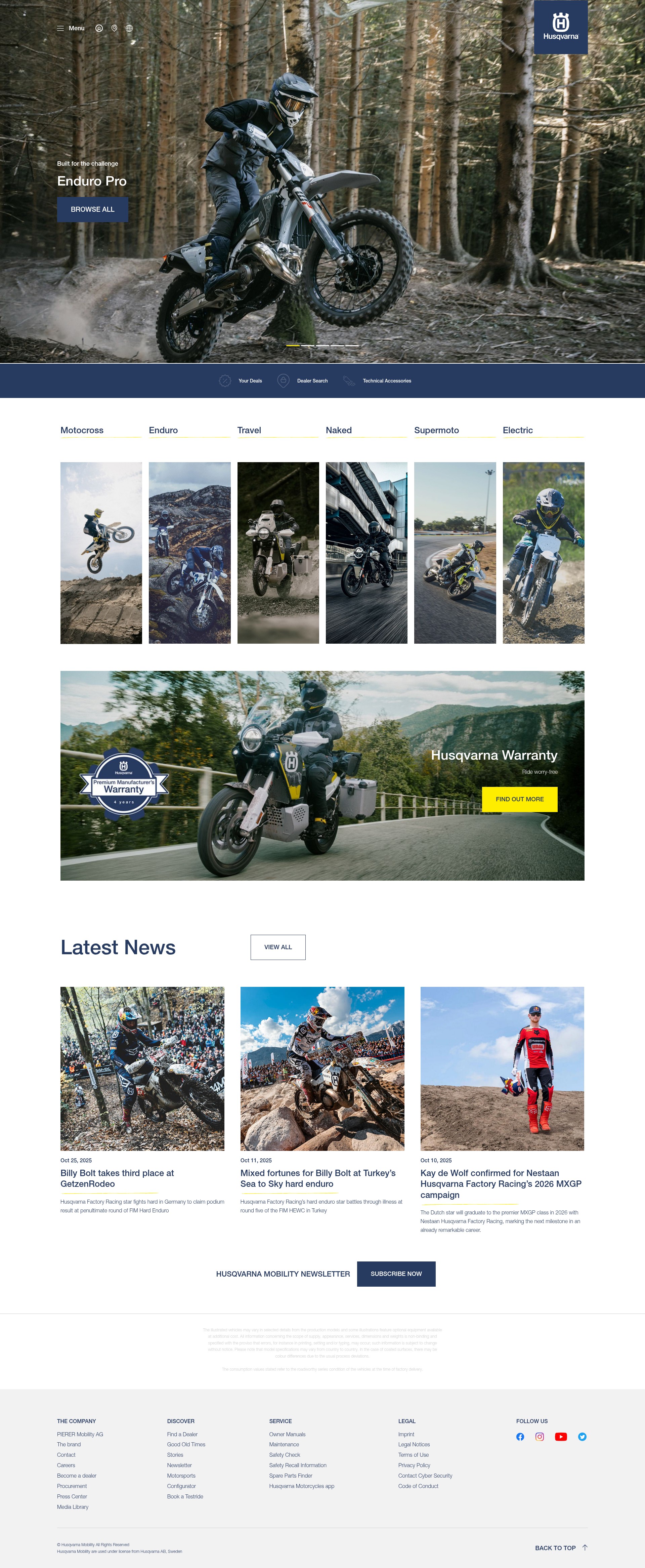 Screenshot of www.husqvarna-motorcycles.com