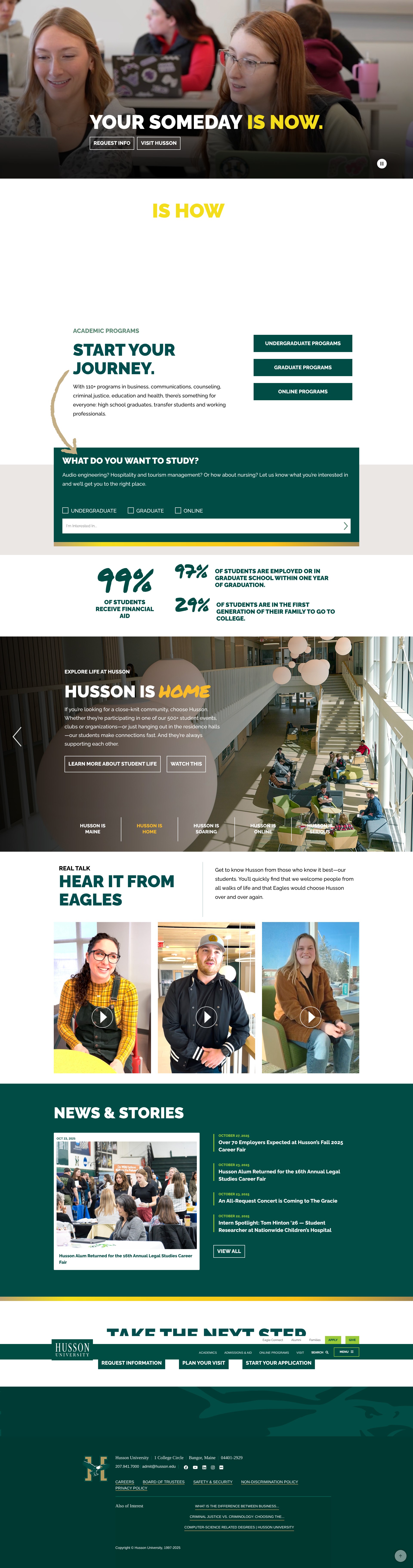 Screenshot of www.husson.edu