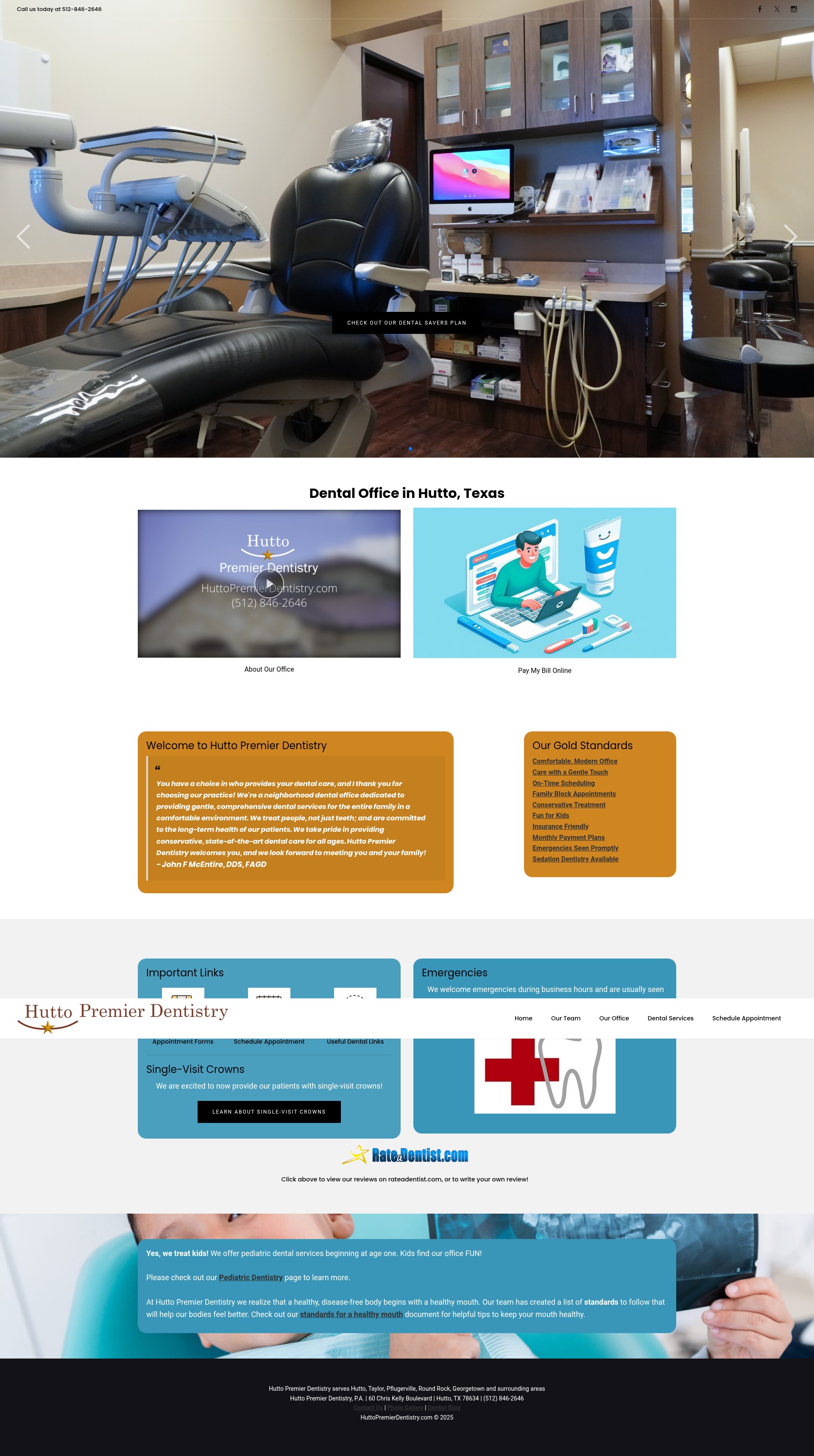 Screenshot of www.huttopremierdentistry.com