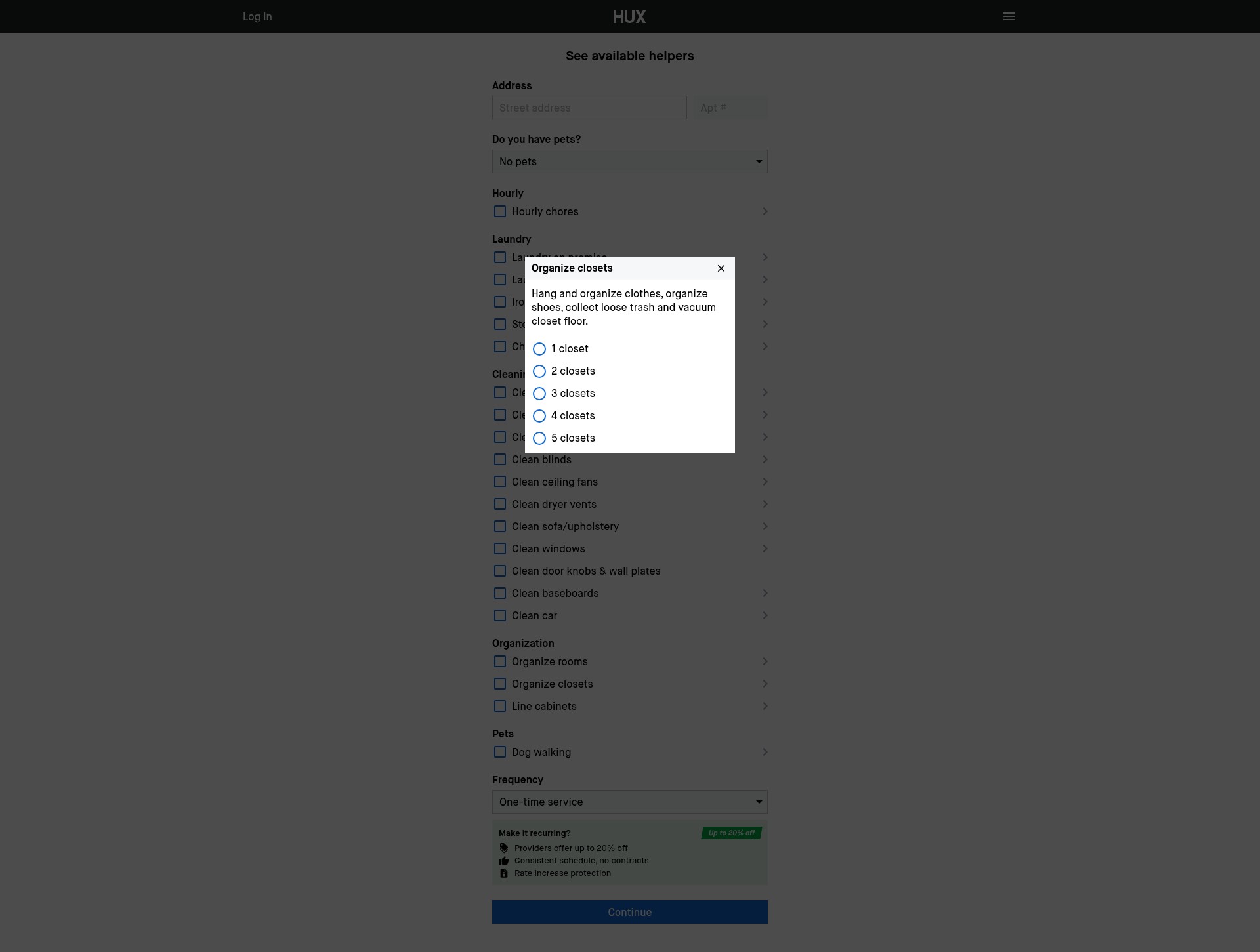 Screenshot of www.hux.com