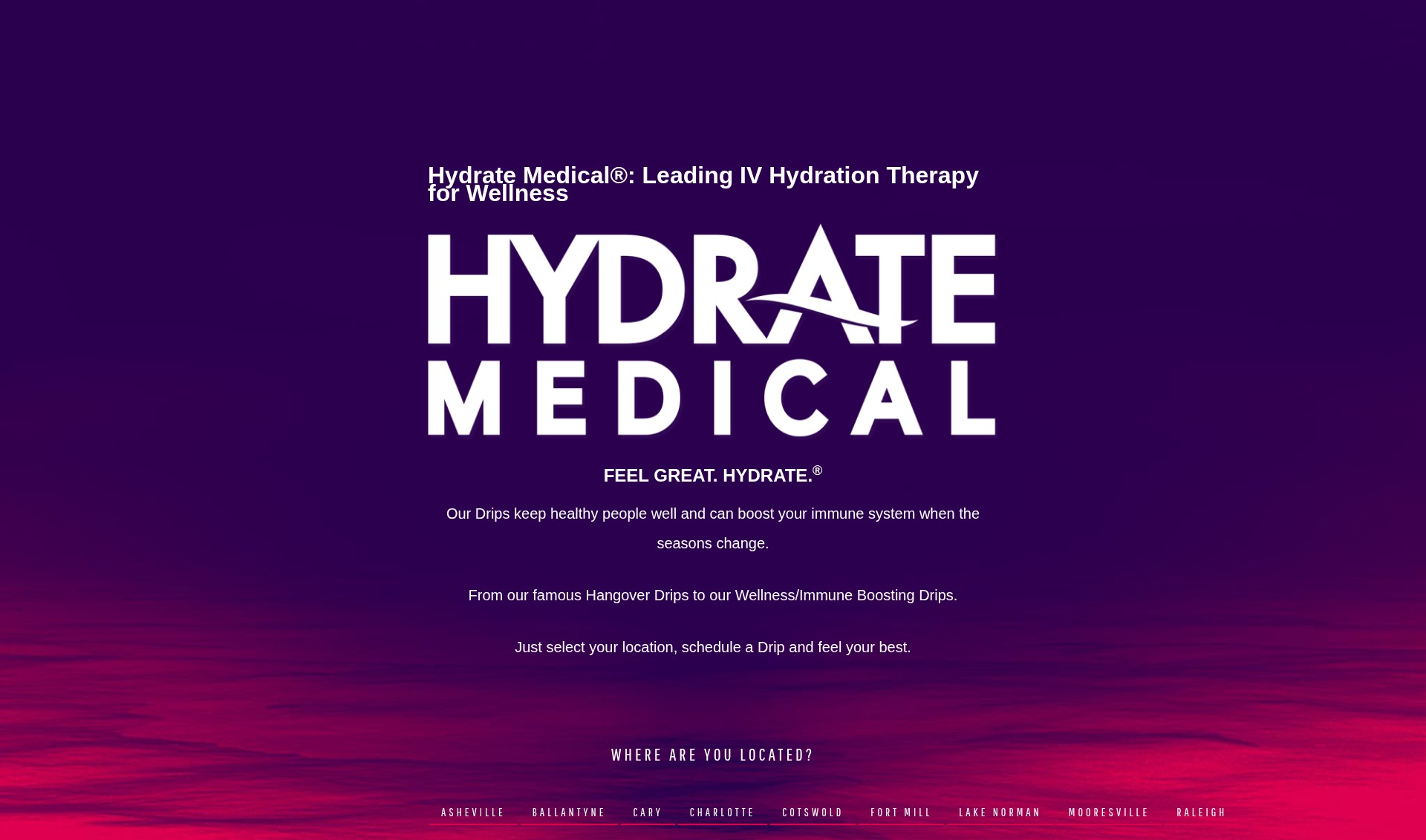 Screenshot of www.hydratemedical.com