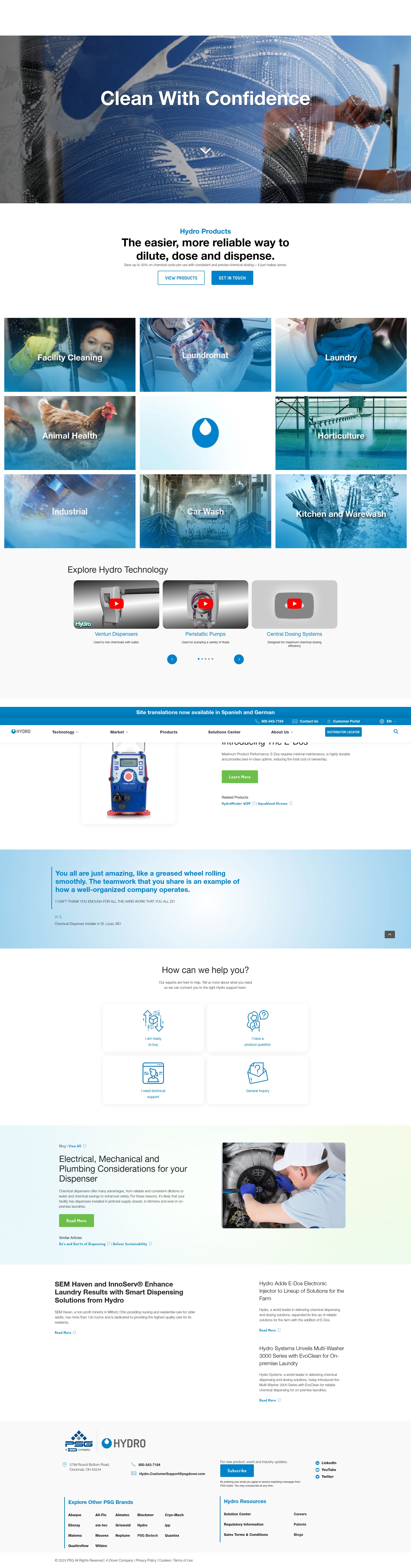 Screenshot of www.hydrosystemsco.com