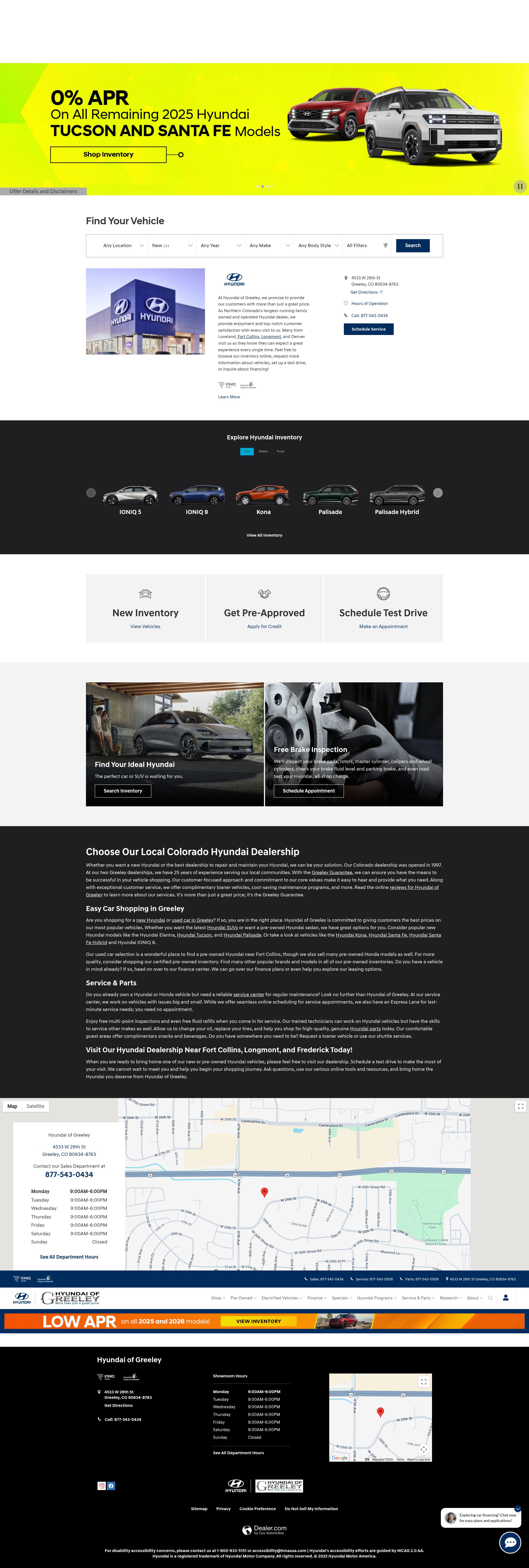 Screenshot of www.hyundaiofgreeley.com