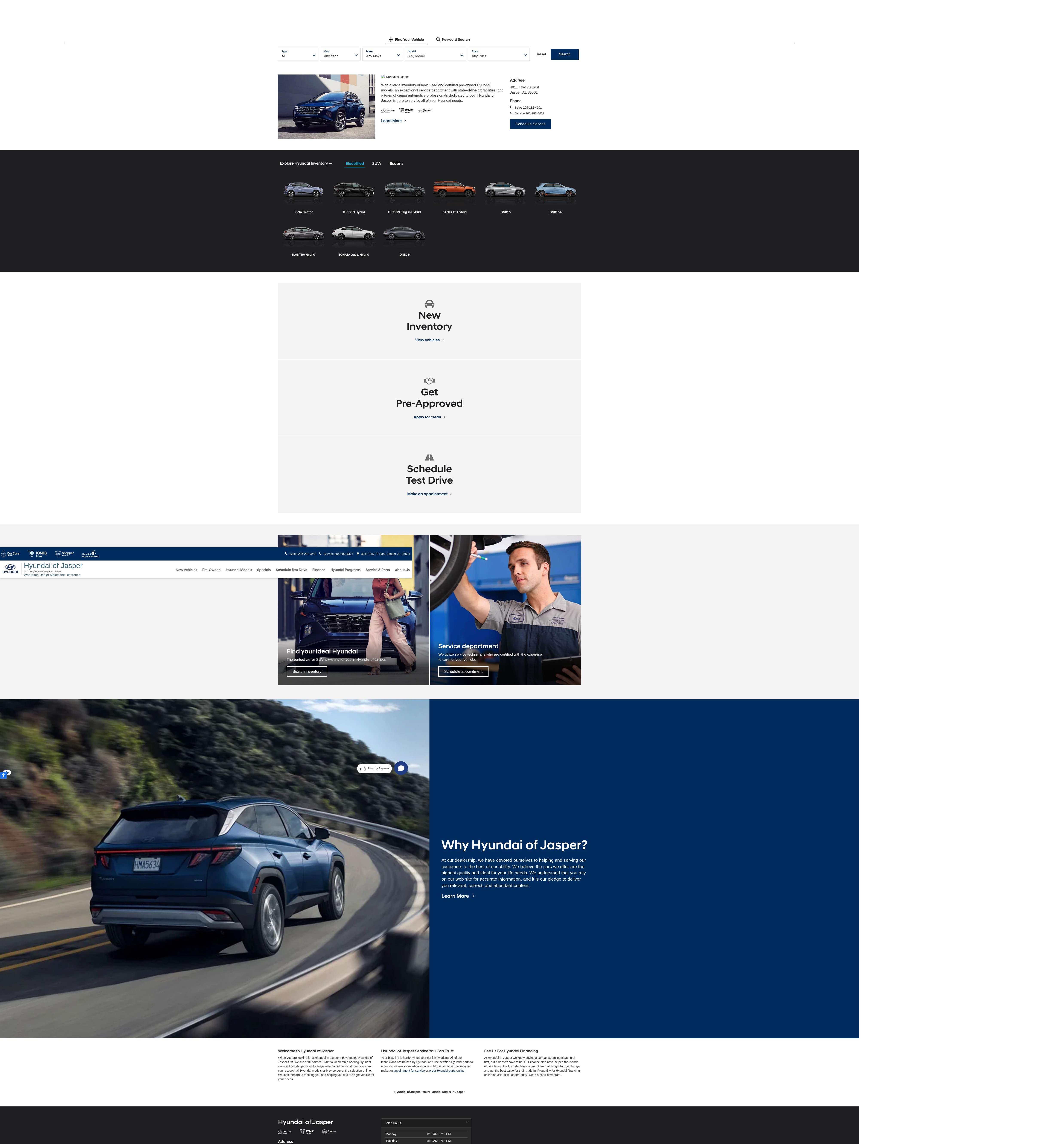 Screenshot of www.hyundaiofjasper.com