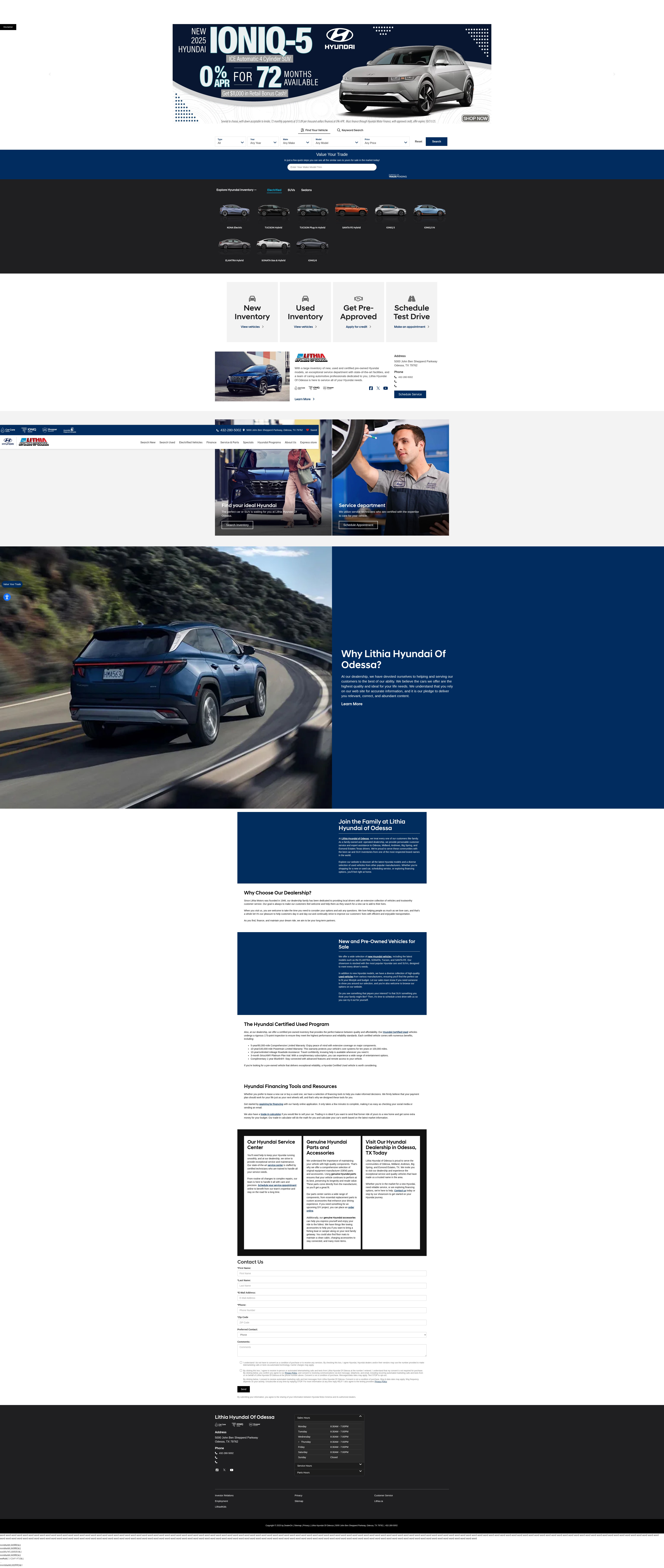 Screenshot of www.hyundaiofodessa.com