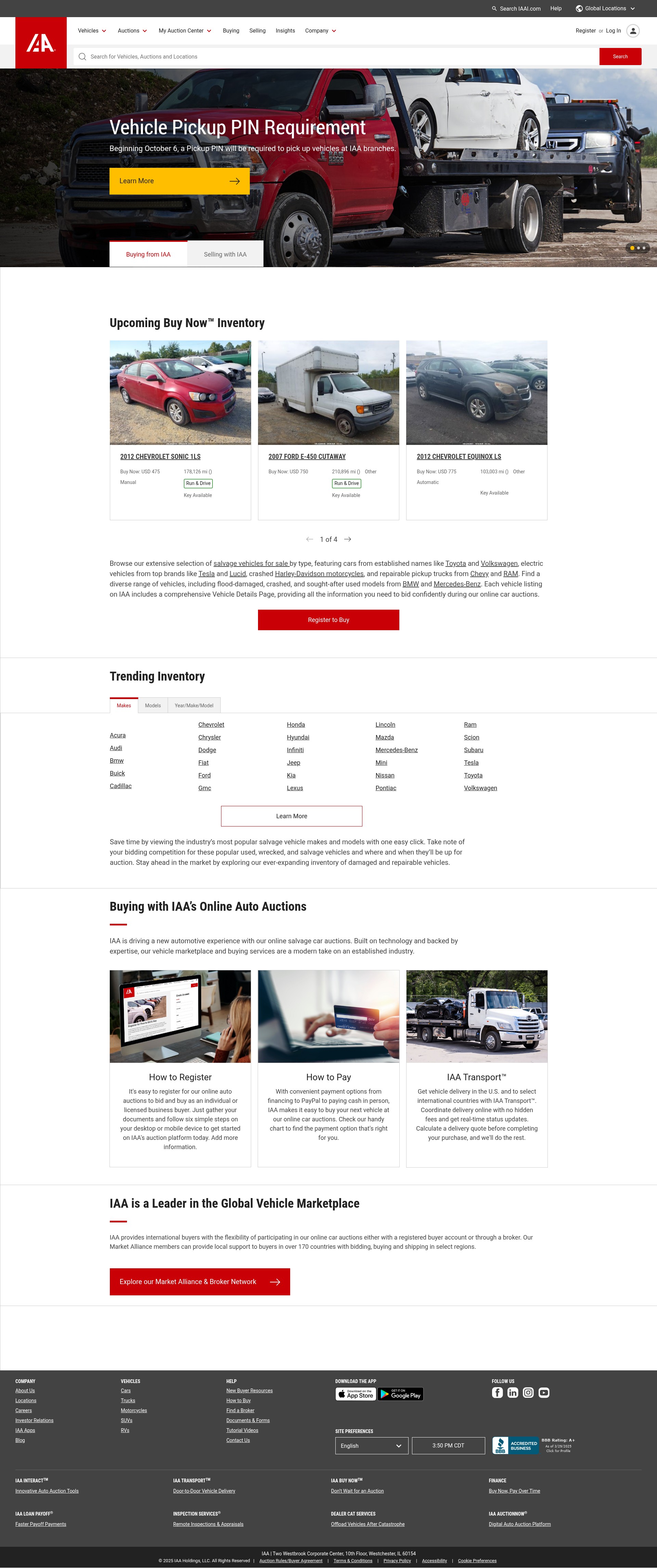 Screenshot of www.iaai.com
