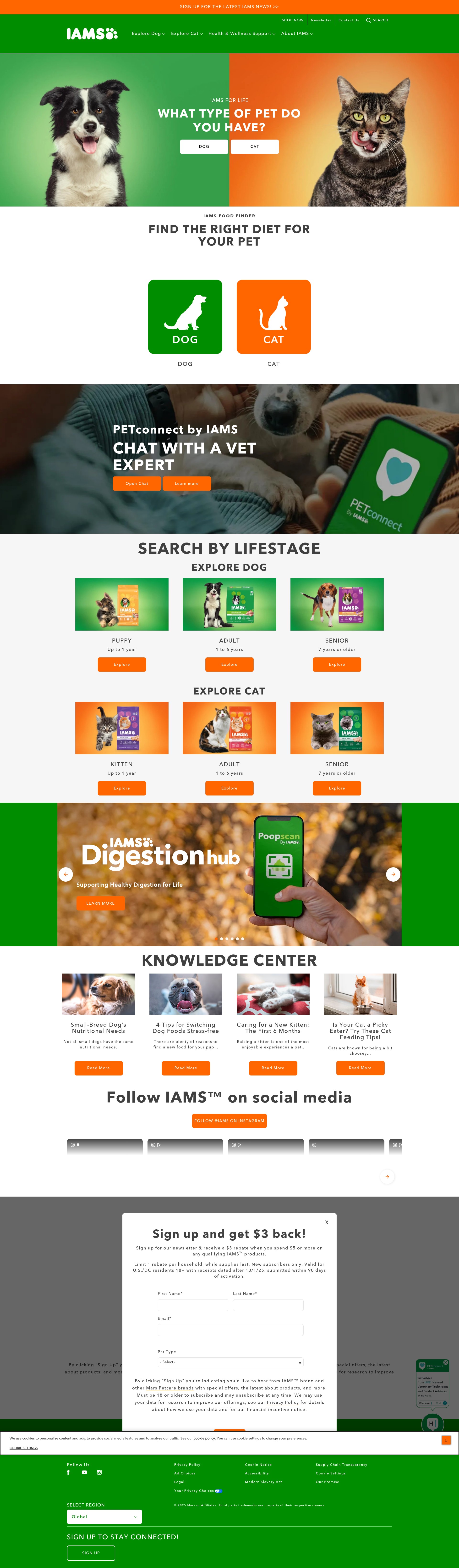 Screenshot of www.iams.com