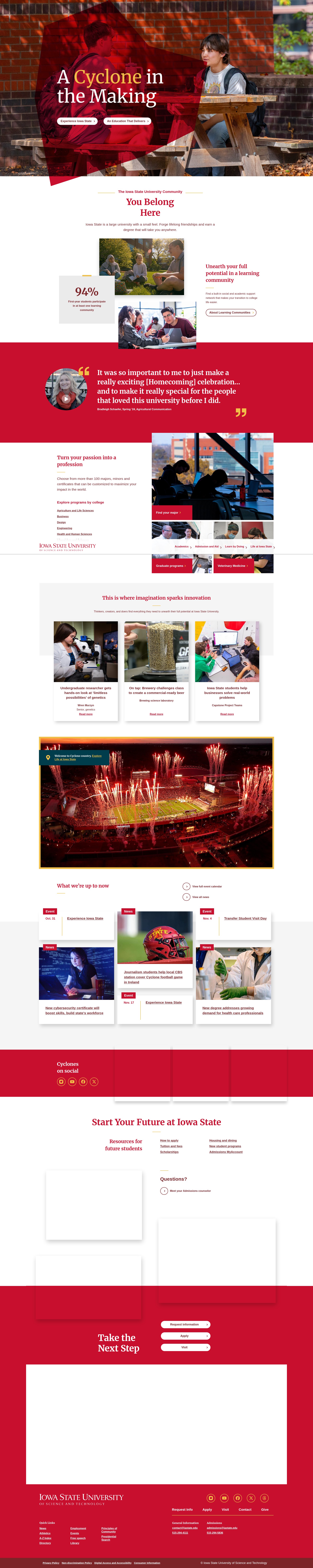 Screenshot of www.iastate.edu