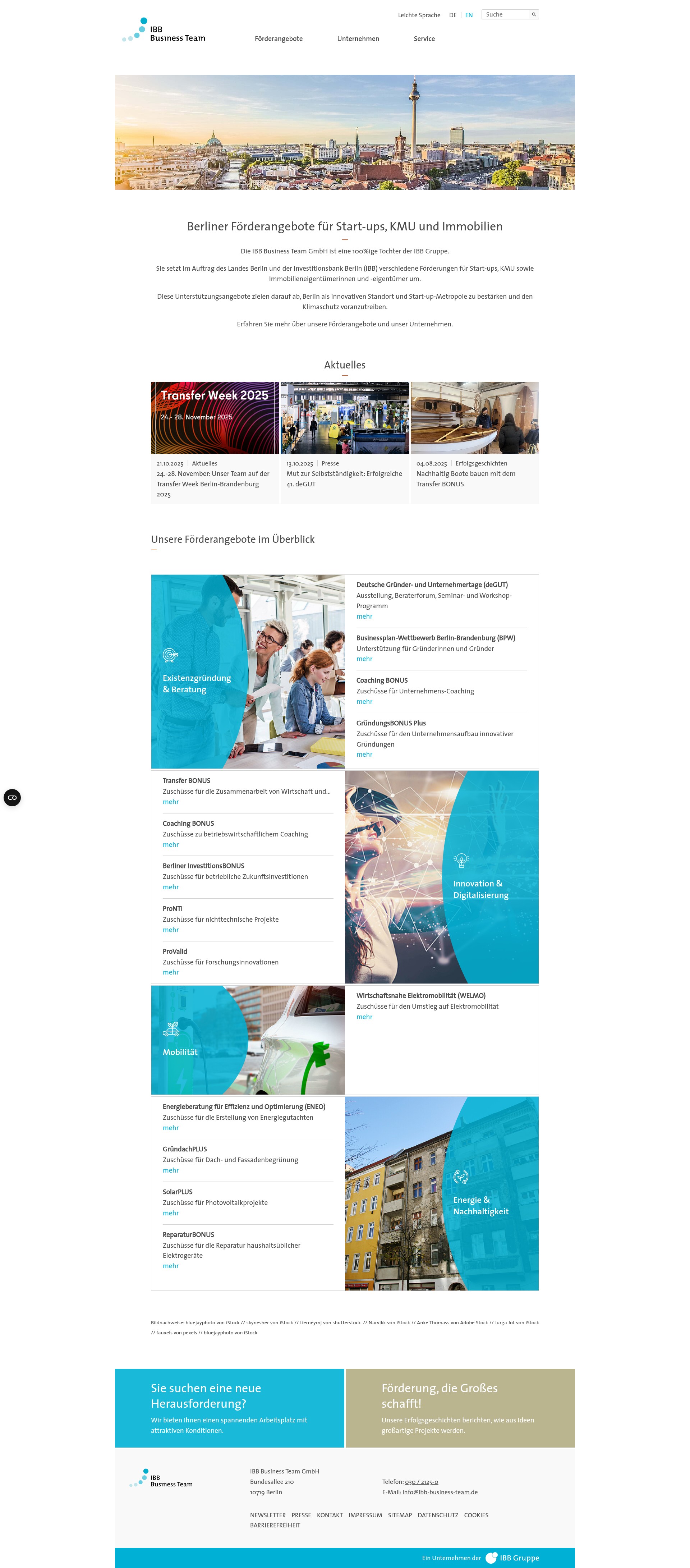 Screenshot of www.ibb-business-team.de