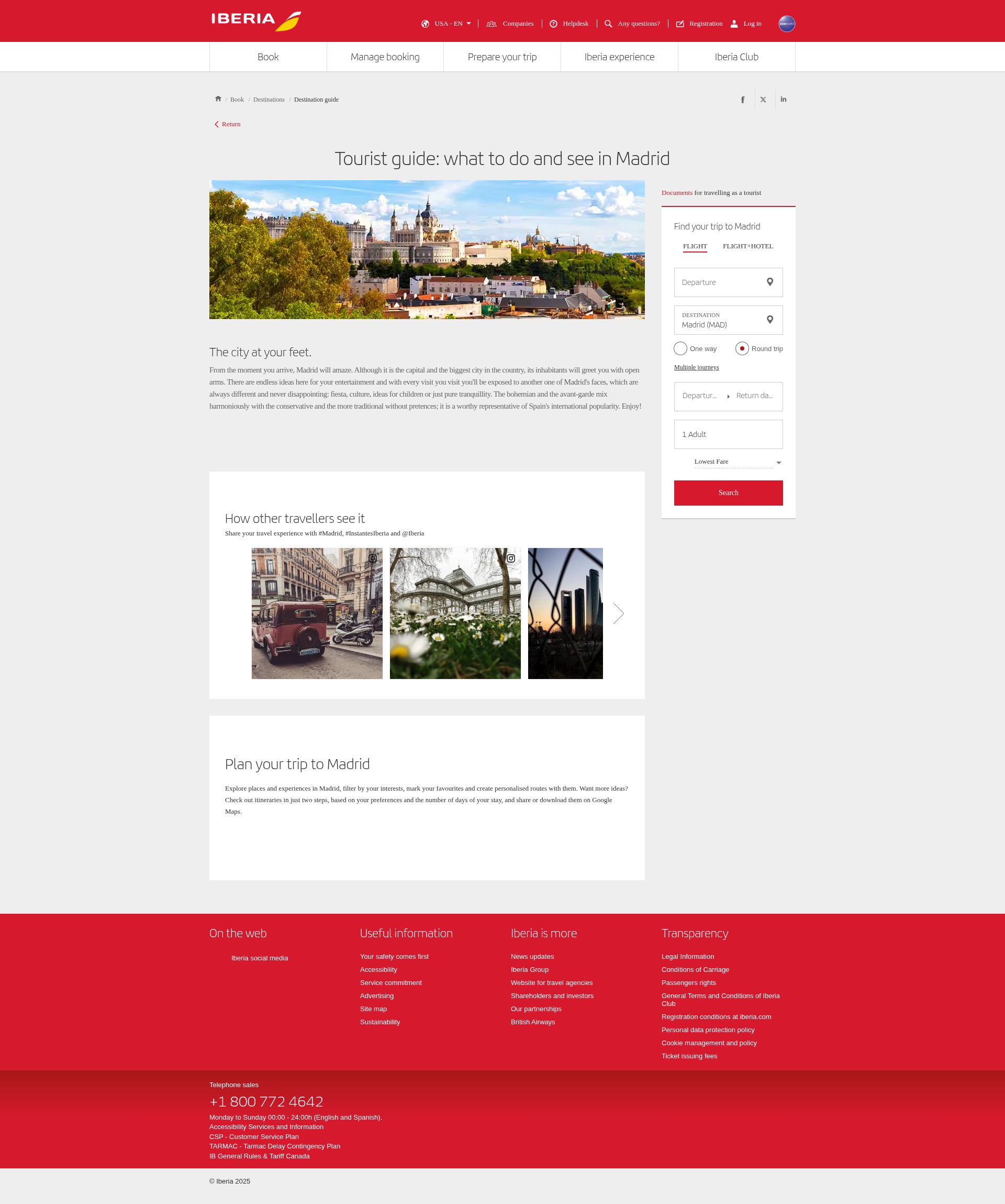 Screenshot of www.iberia.com