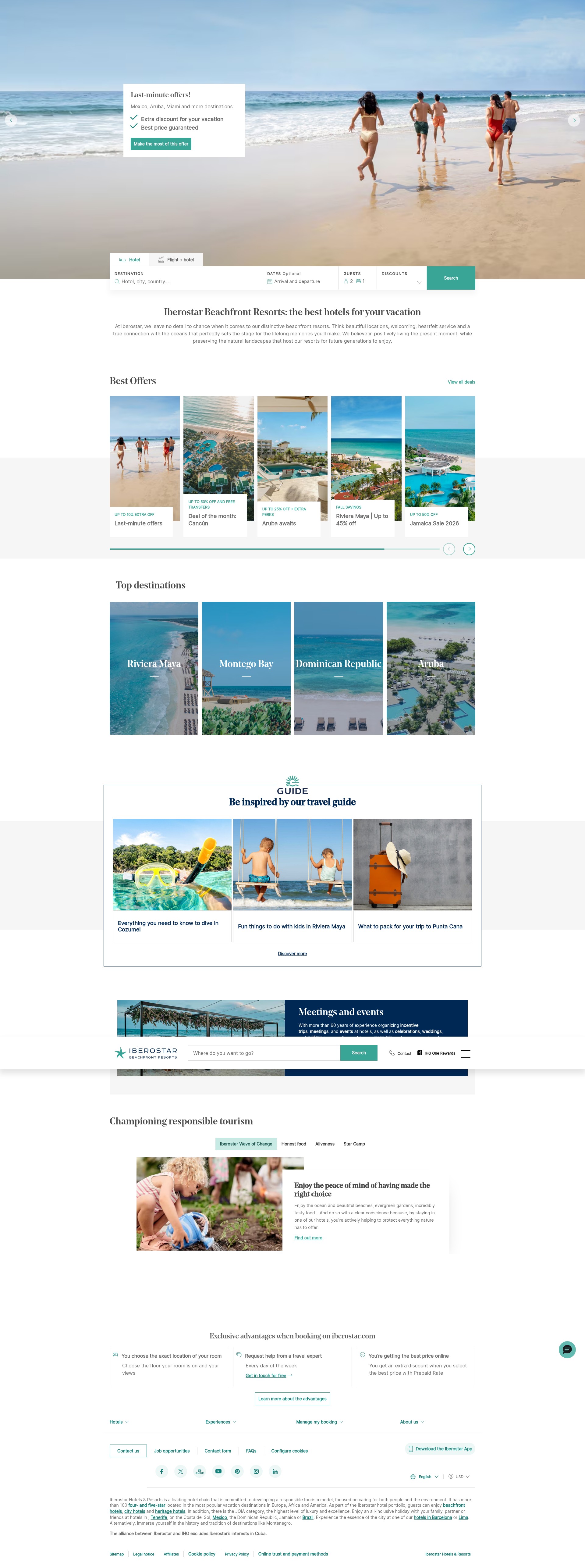 Screenshot of www.iberostar.com