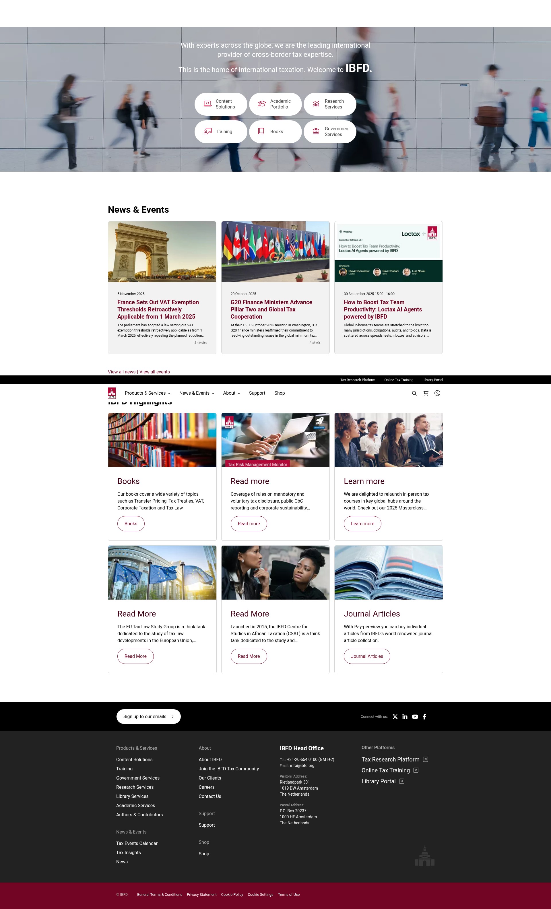 Screenshot of www.ibfd.org