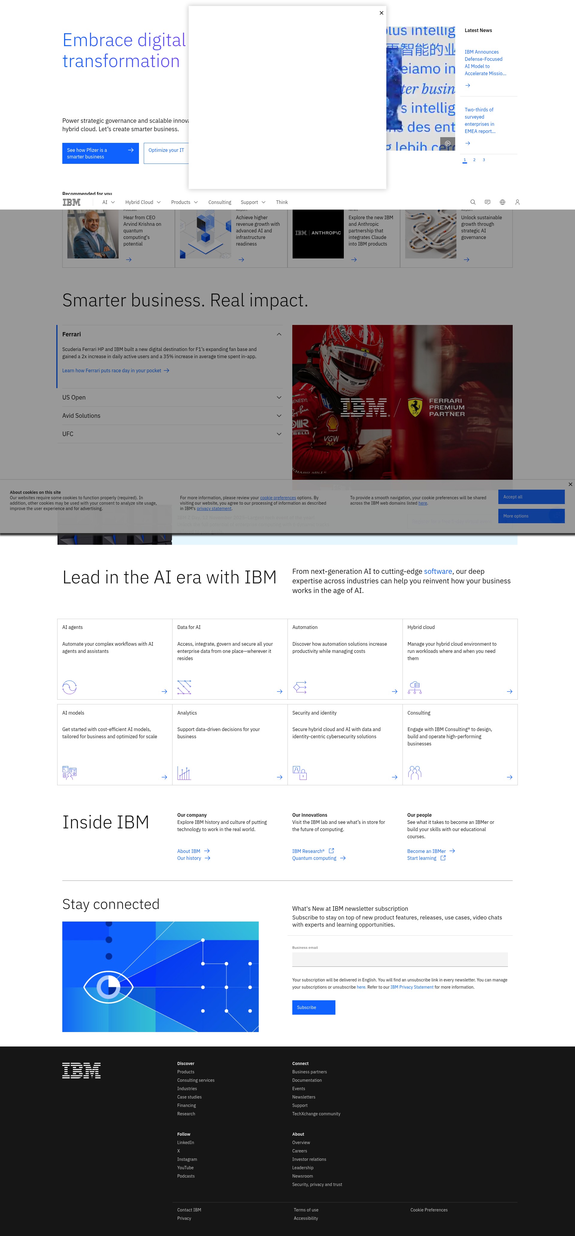 Screenshot of www.ibm.com