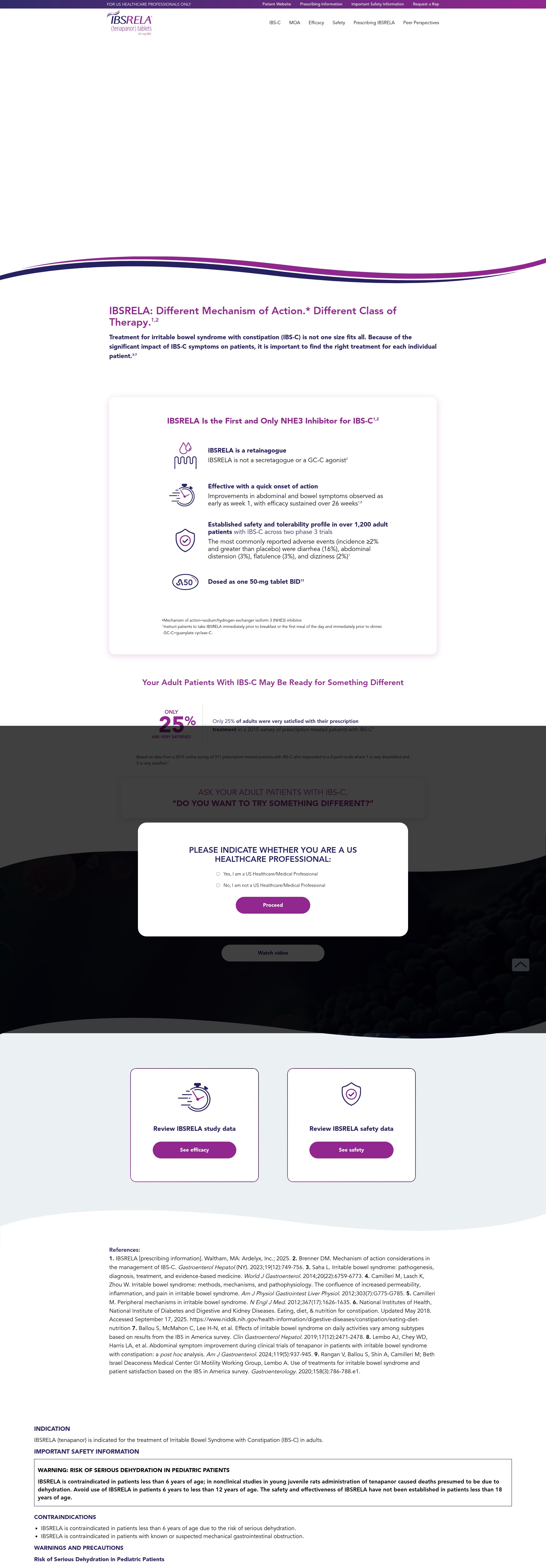 Screenshot of www.ibsrela-hcp.com