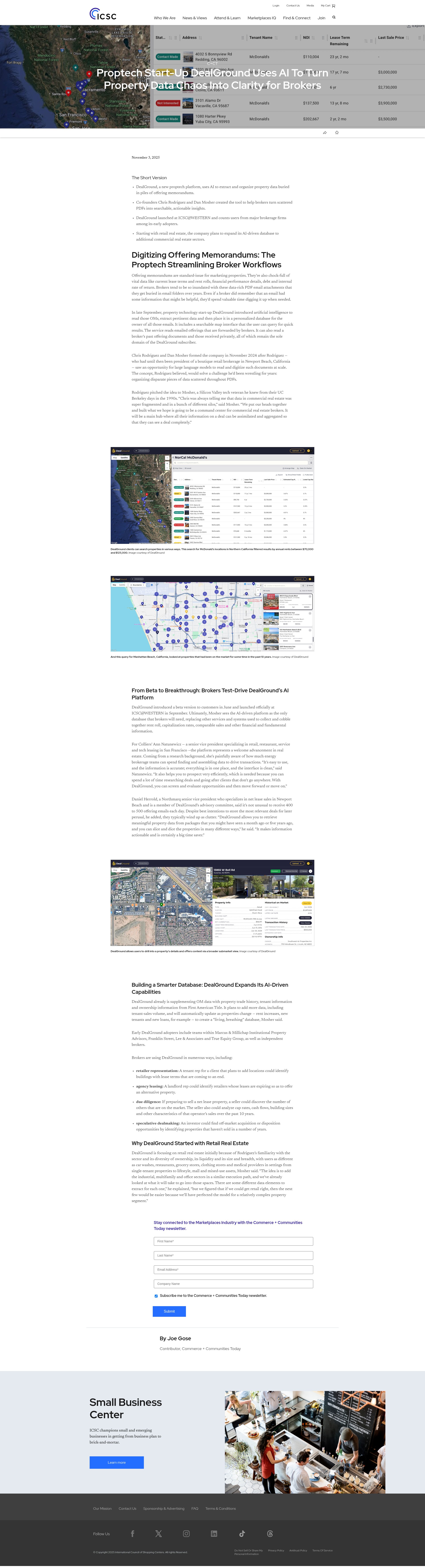 Screenshot of www.icsc.com
