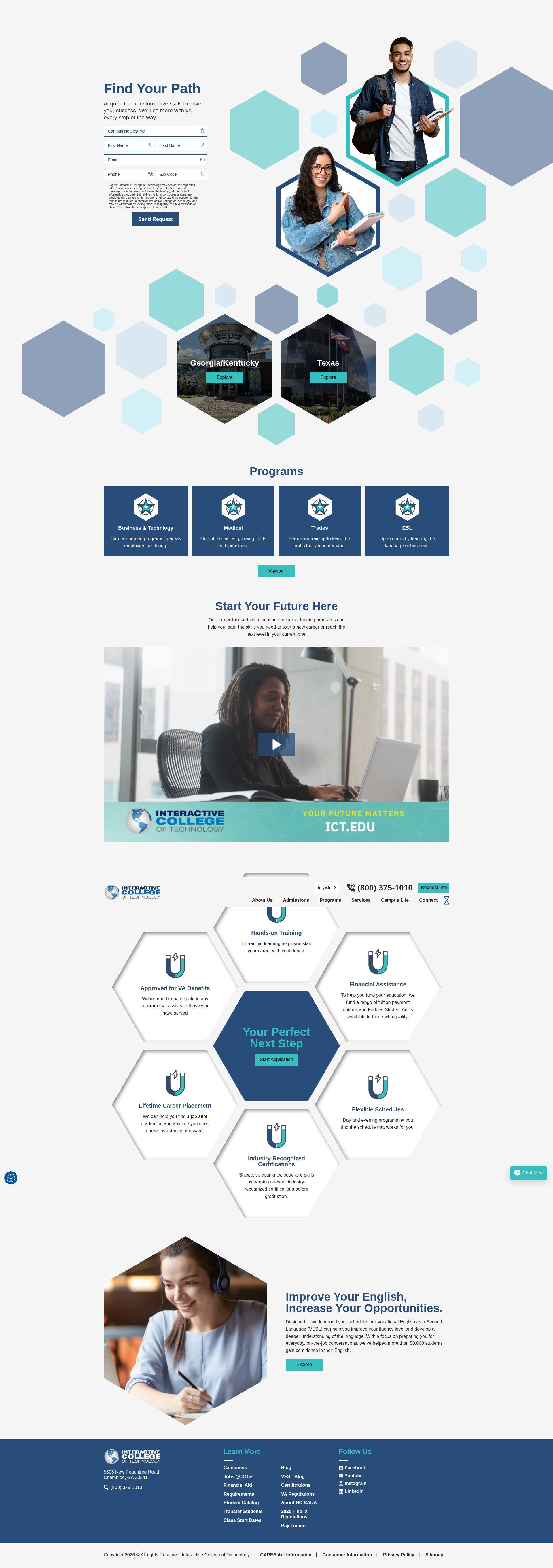 Screenshot of www.ict.edu