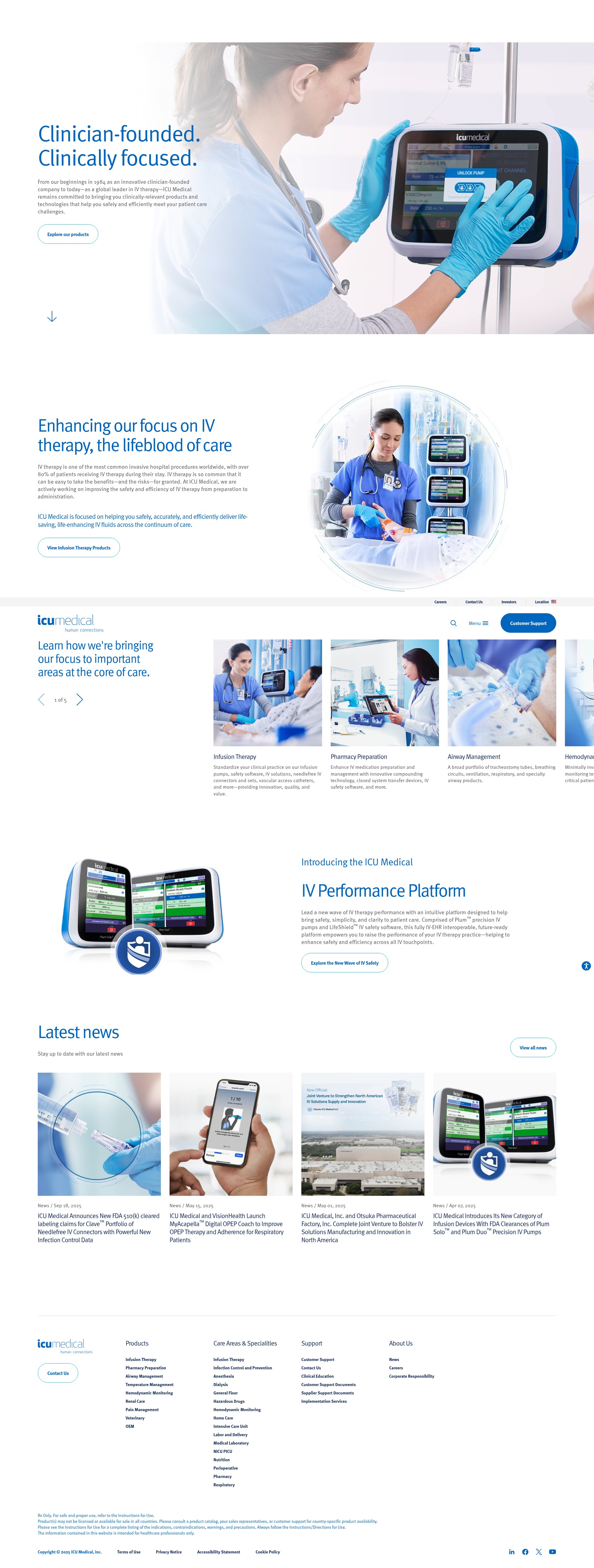 Screenshot of www.icumed.com