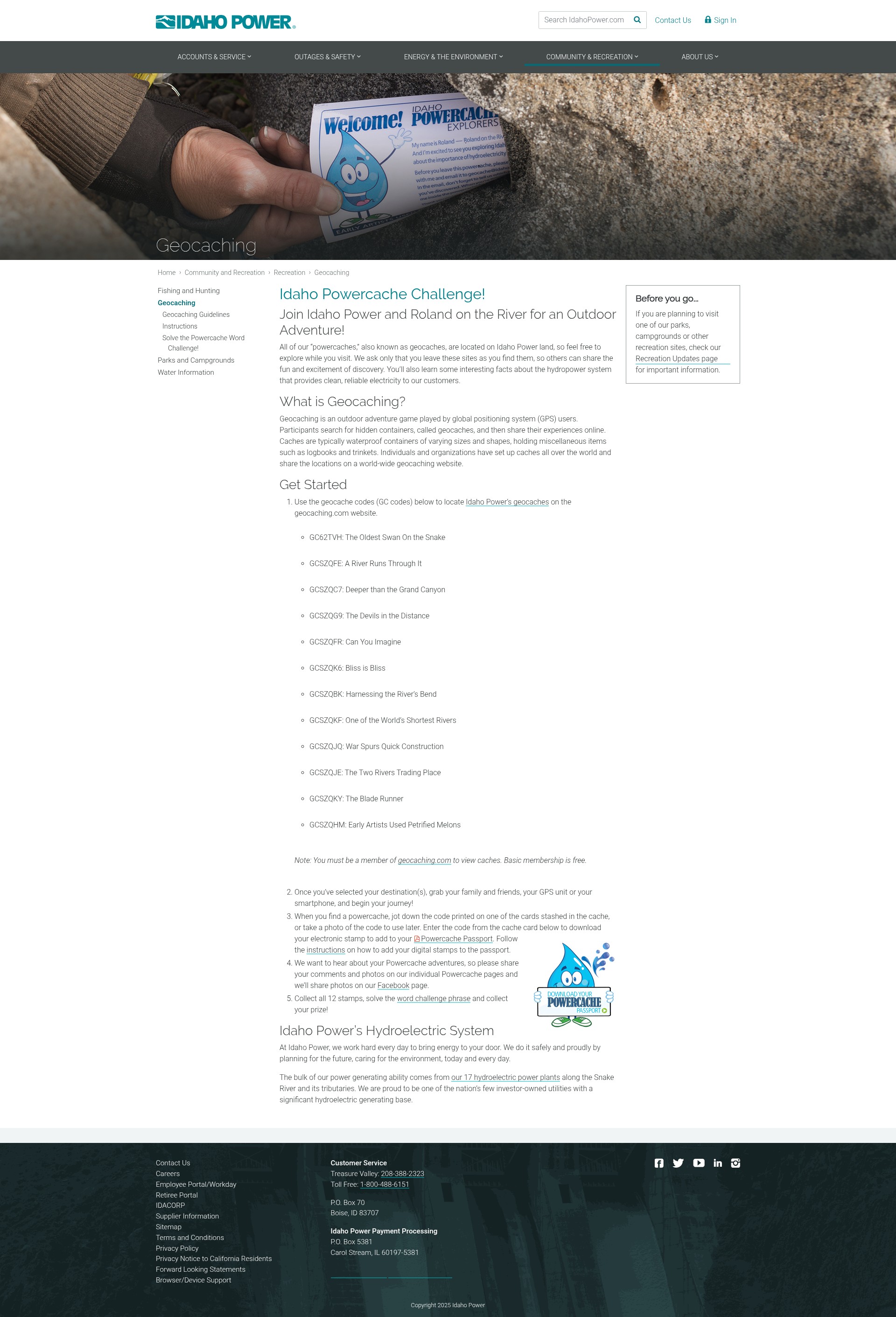 Screenshot of www.idahopower.com