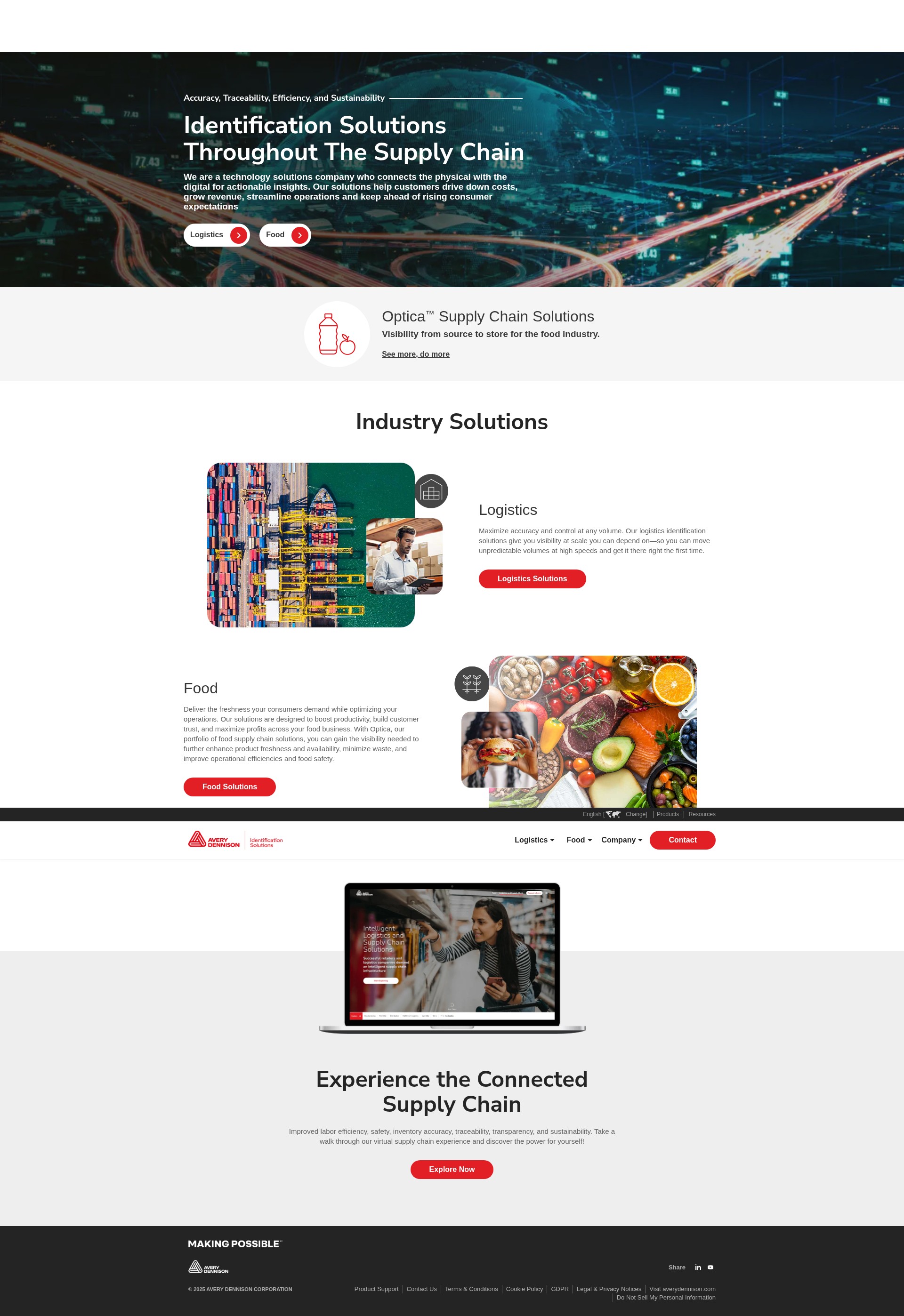 Screenshot of www.identificationsolutions.averydennison.com