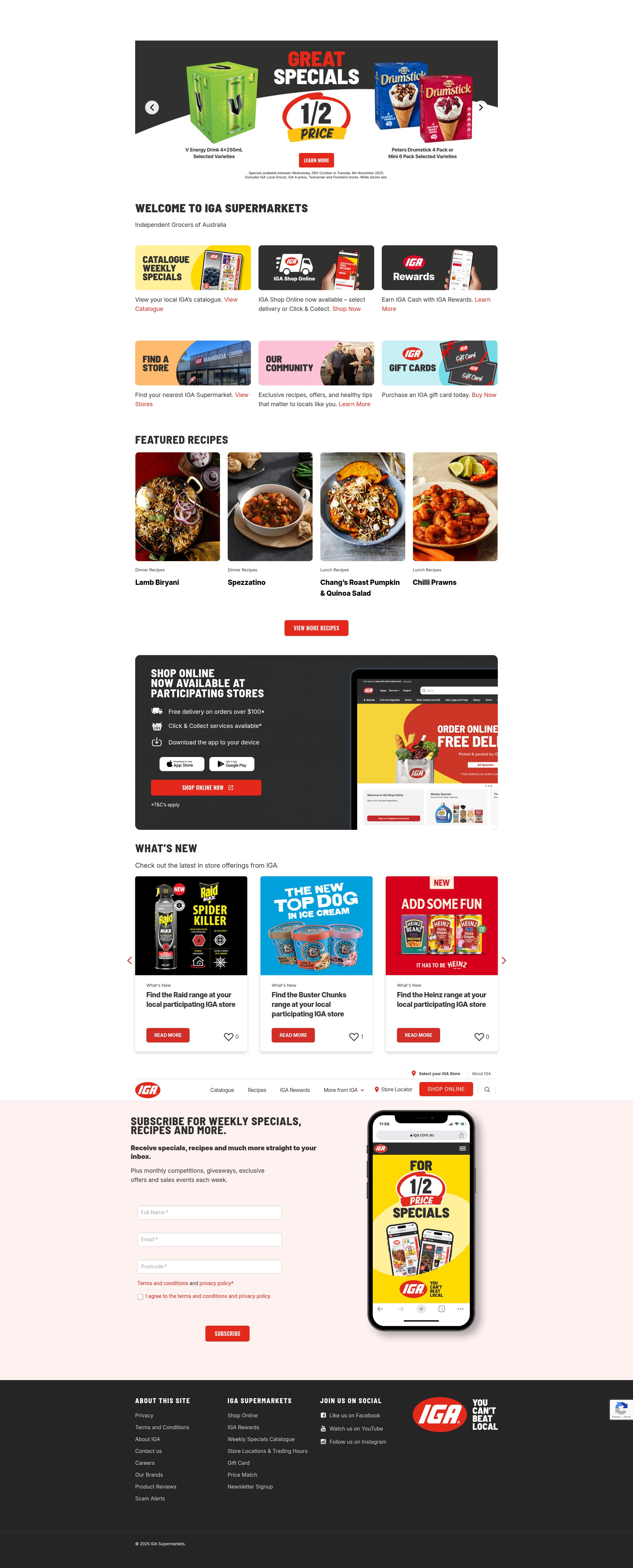 Screenshot of www.iga.com.au