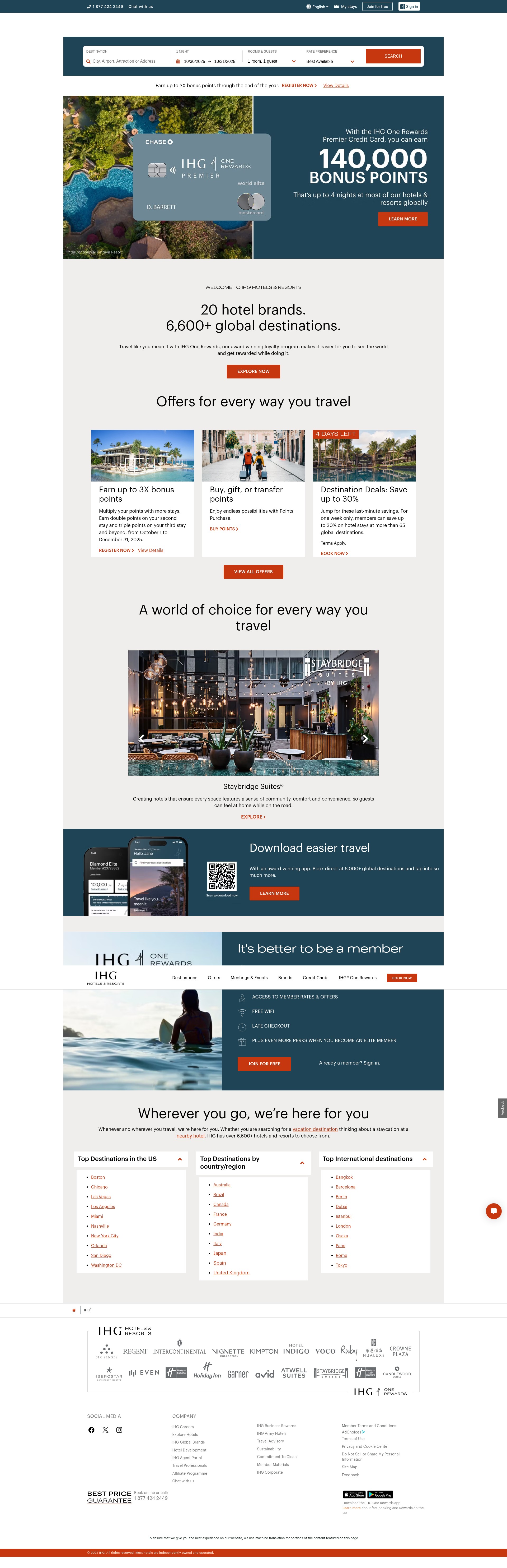 Screenshot of www.ihg.com